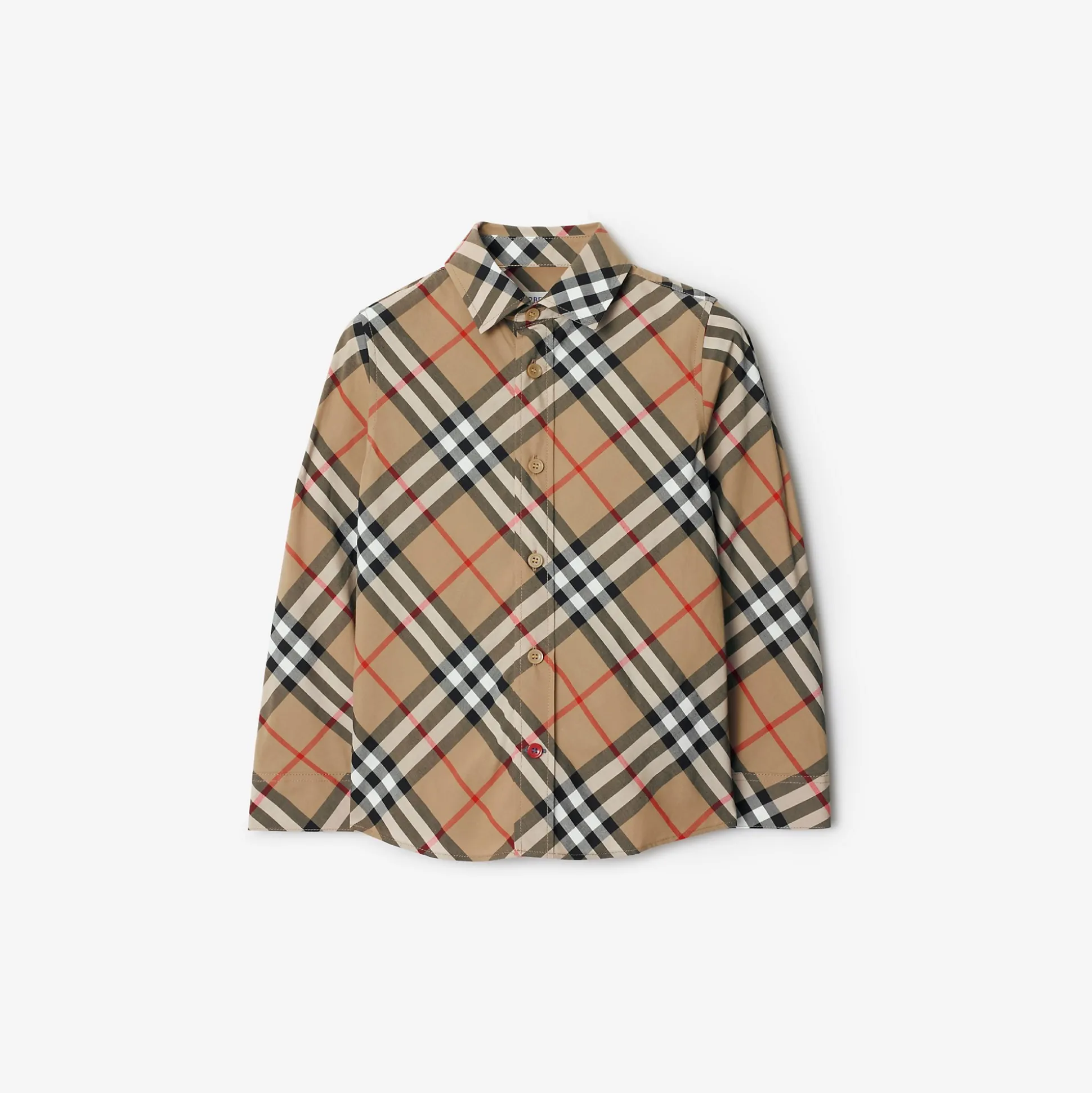 Best Burberry Check Cotton Shirt Sand