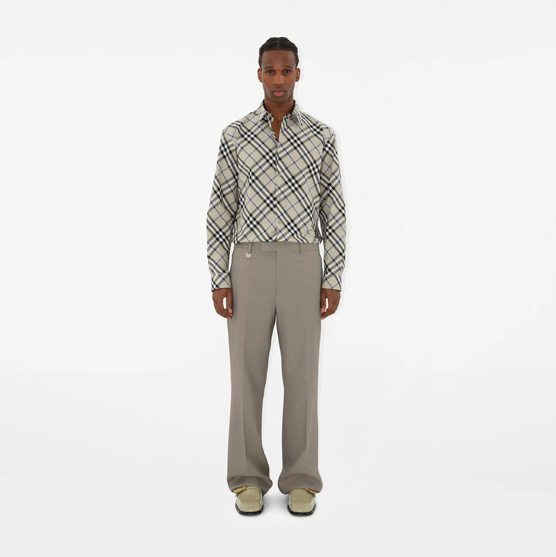 Online Burberry Check Cotton Shirt Lichen