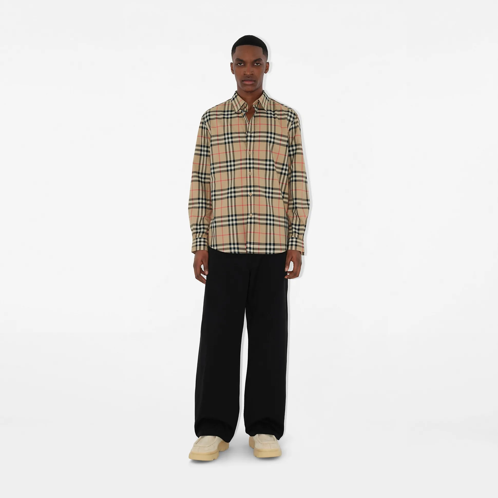 Cheap Burberry Check Cotton Shirt Archivebeige