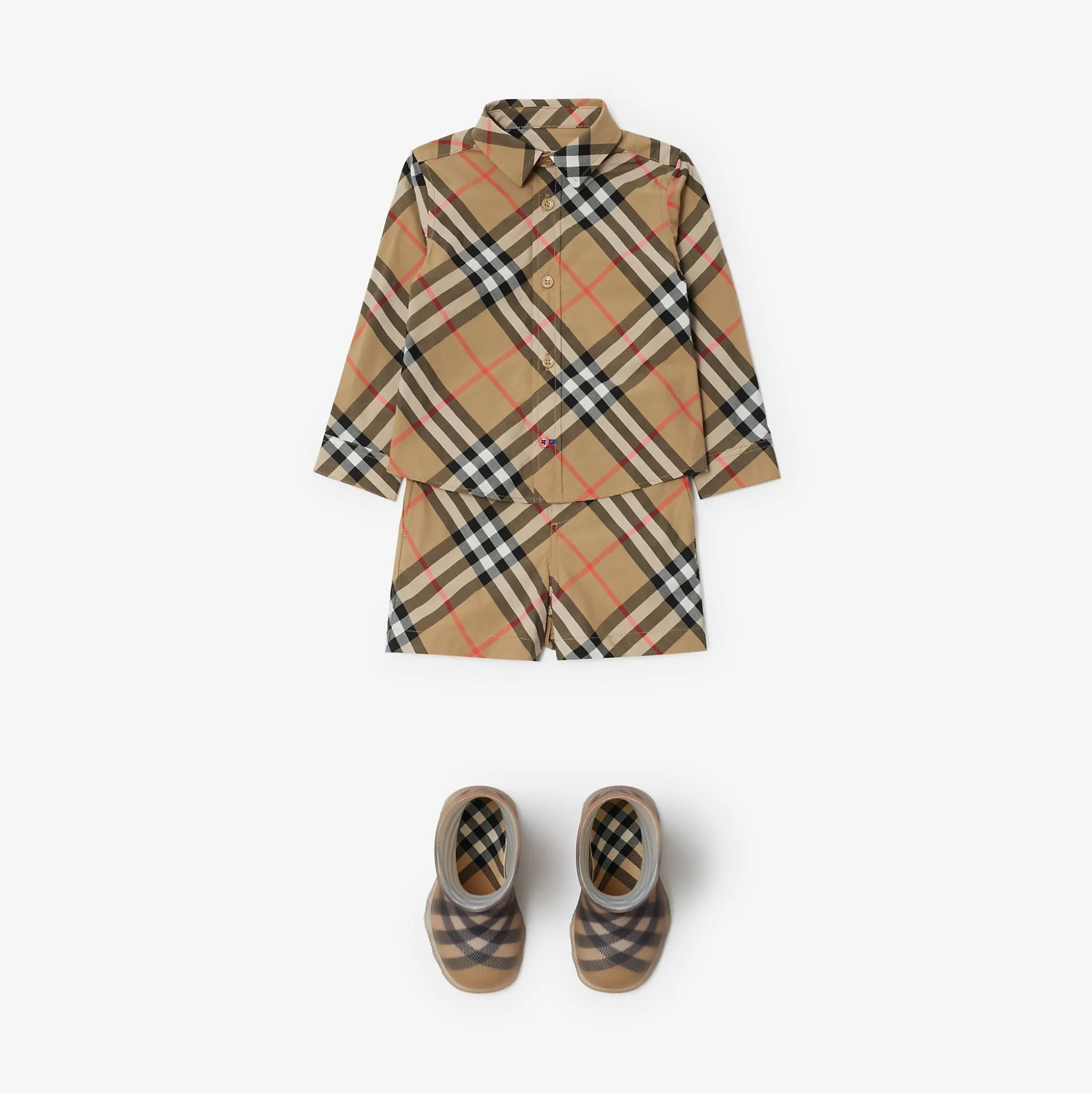 Best Burberry Check Cotton Shirt Sand