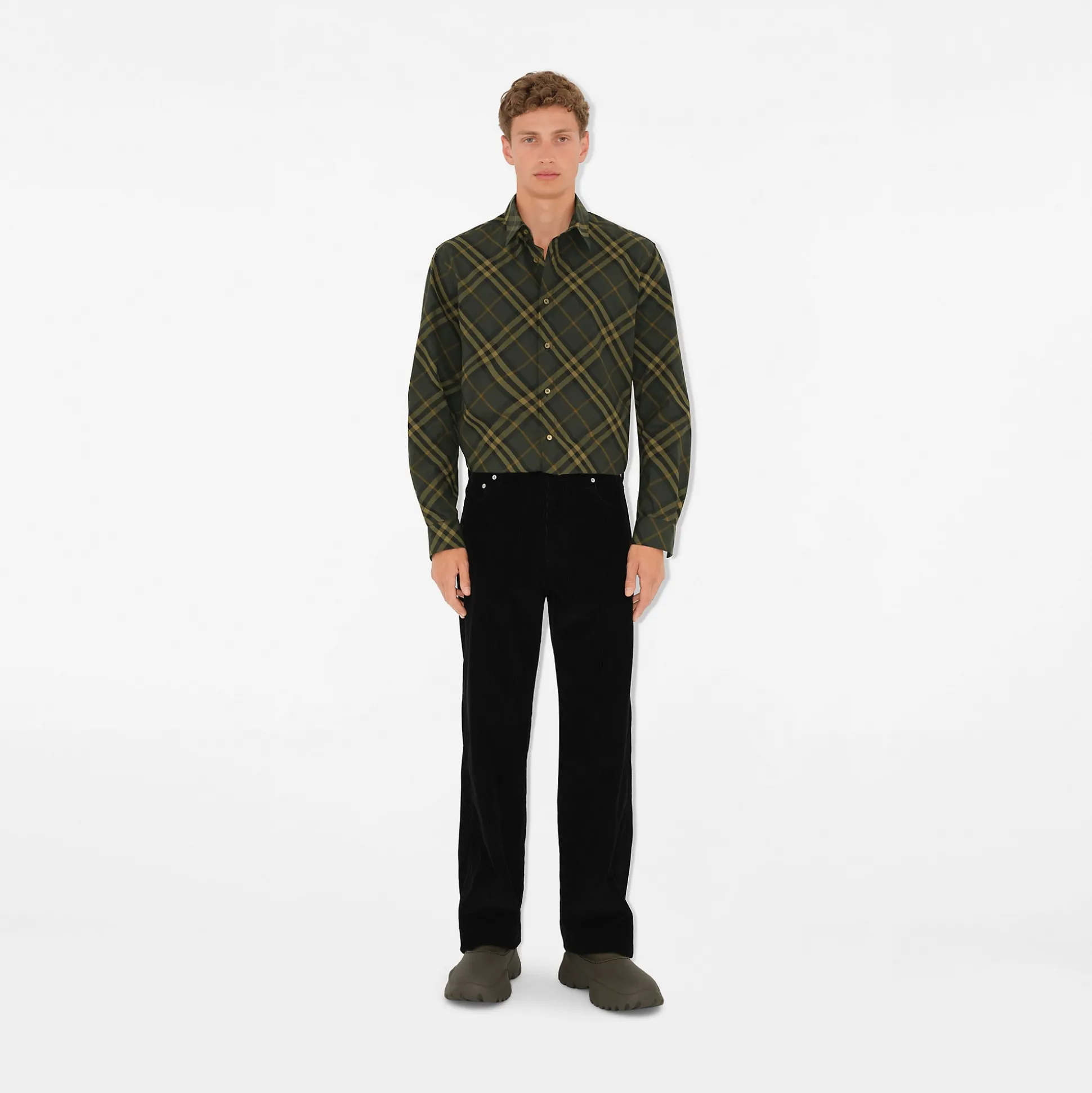 Discount Burberry Check Cotton Shirt Shadow