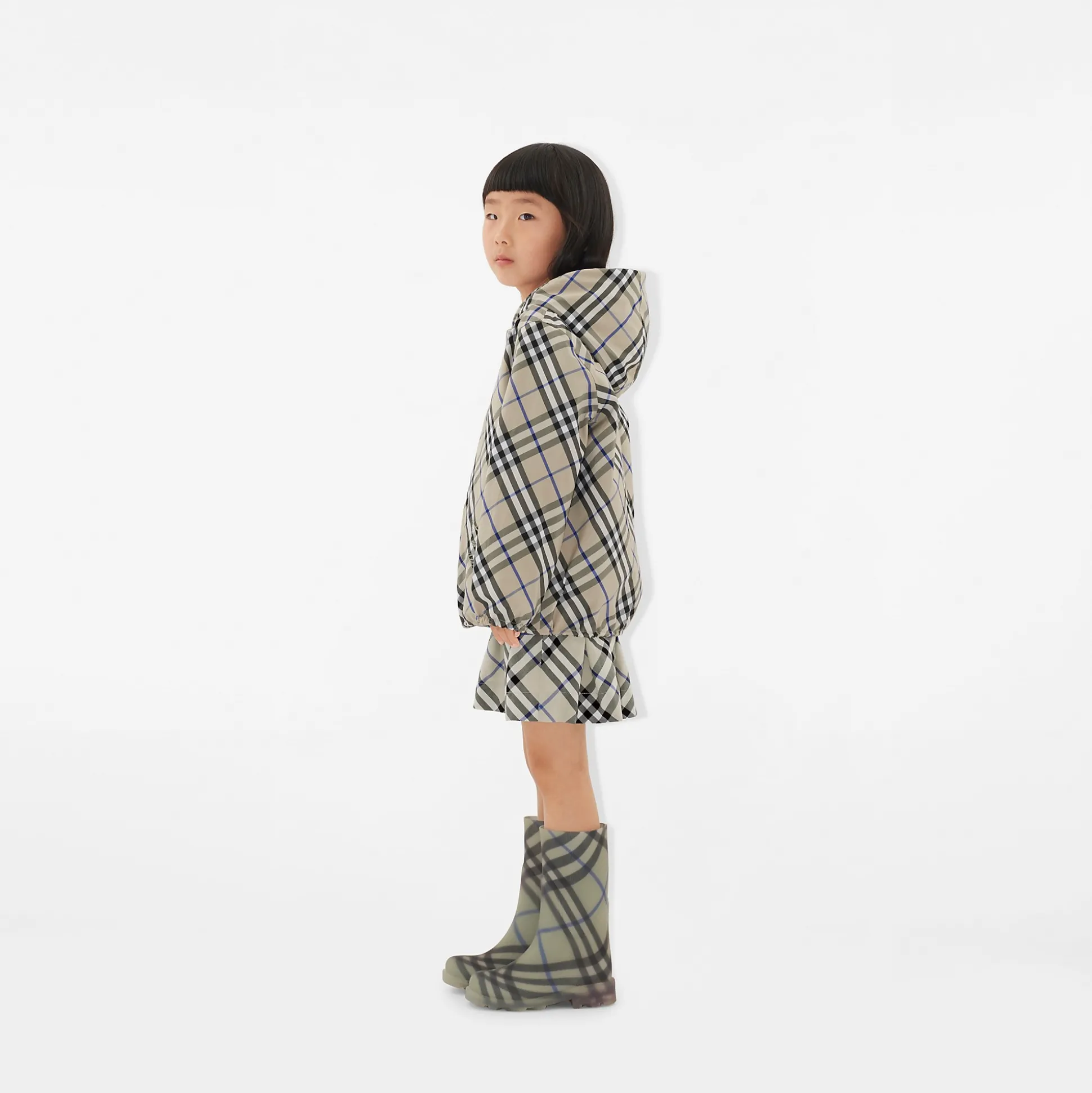 Best Burberry Check Cotton Skirt Lichen