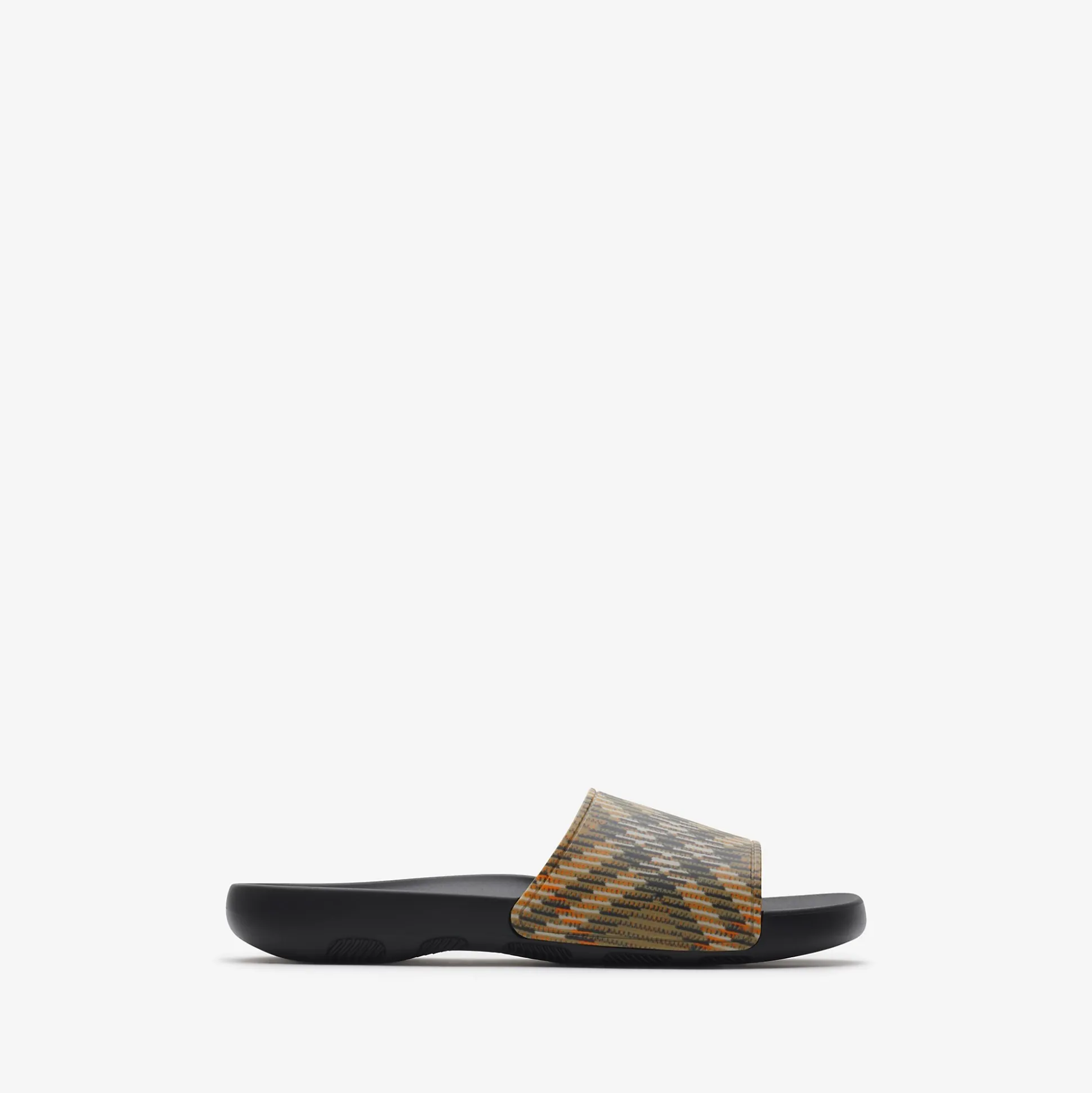 Outlet Burberry Check Dive Slides Sand