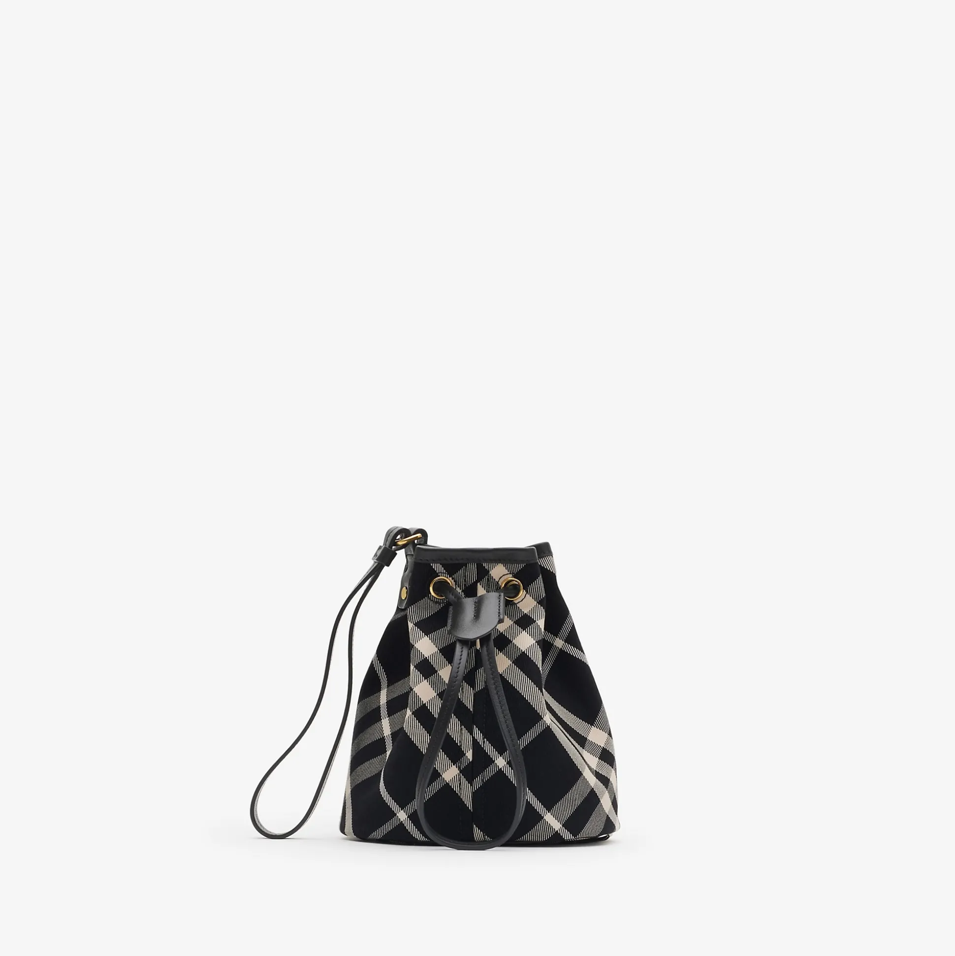 Sale Burberry Check Drawstring Pouch​ Black/calico