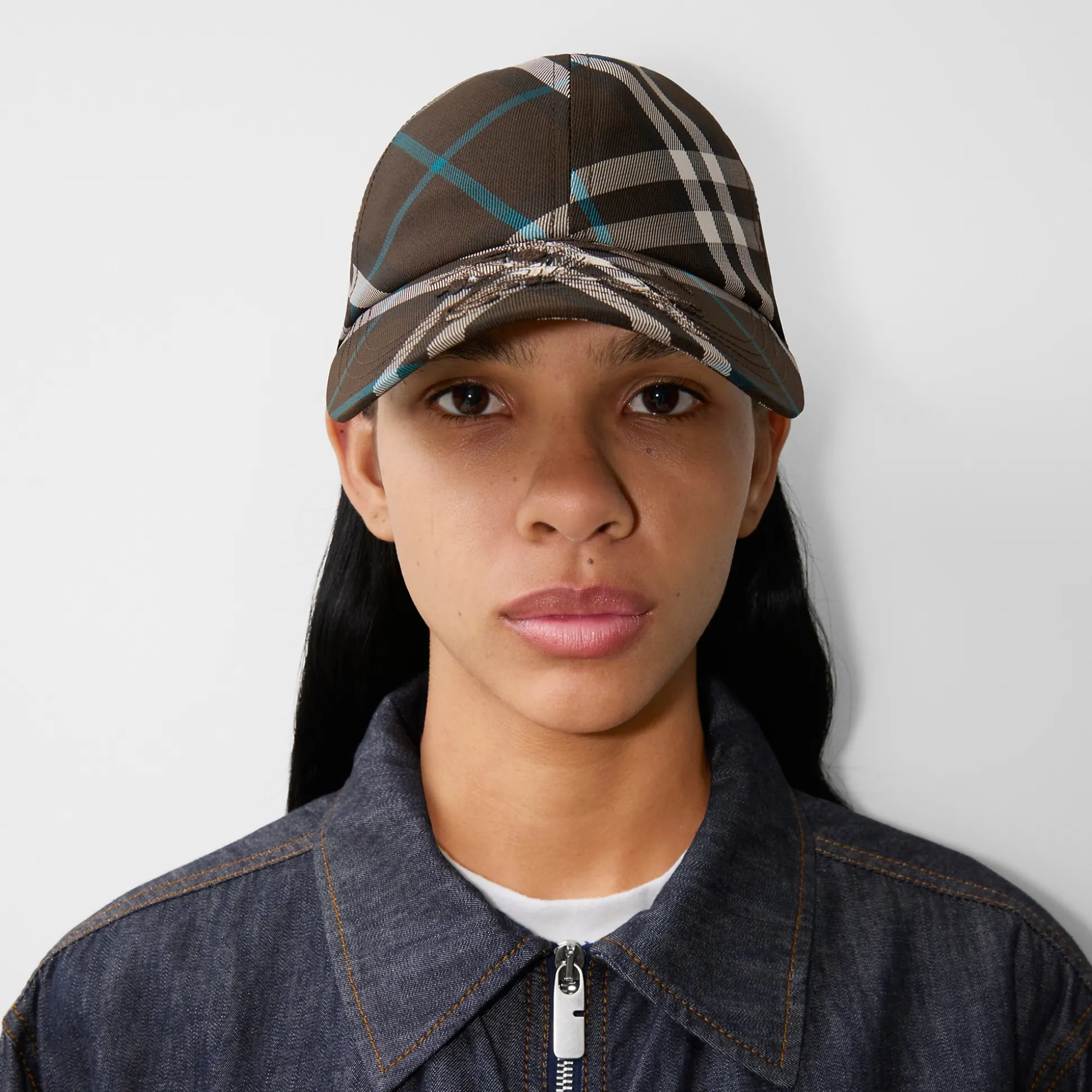 Shop Burberry Check EKD Baseball Cap Snug