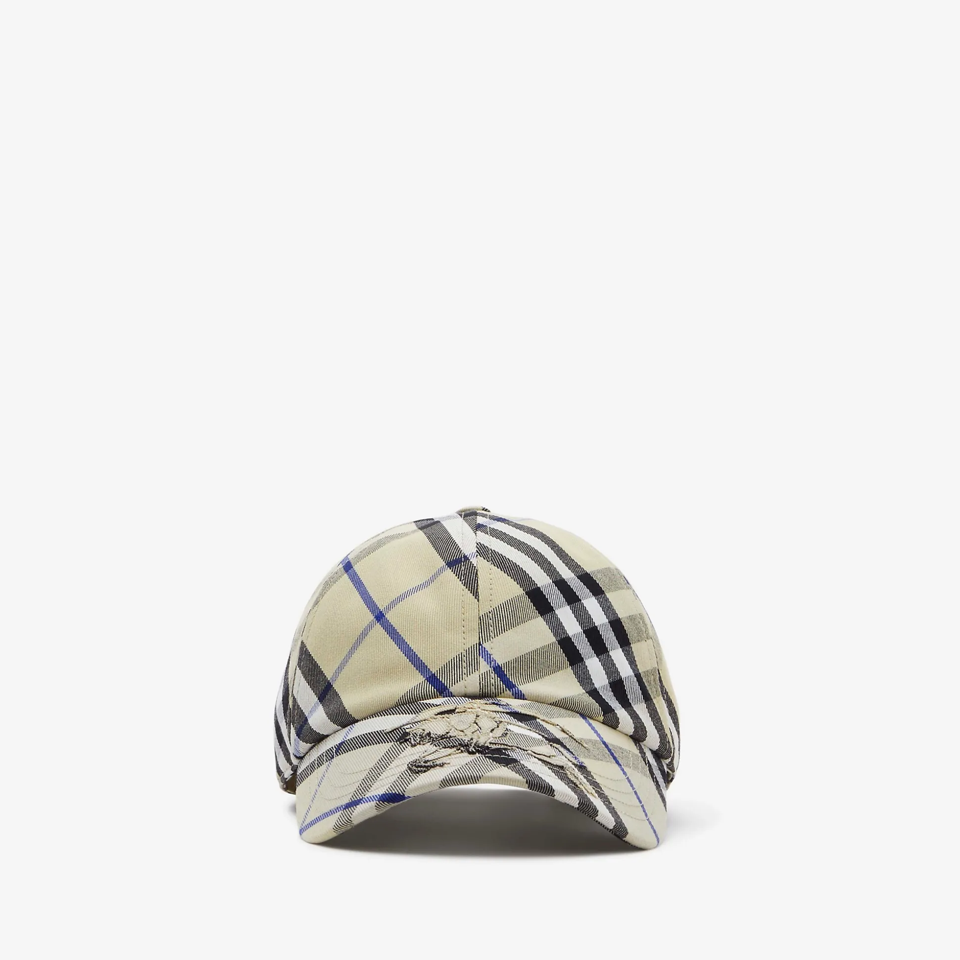 Store Burberry Check EKD Cotton Blend Baseball Cap Lichen