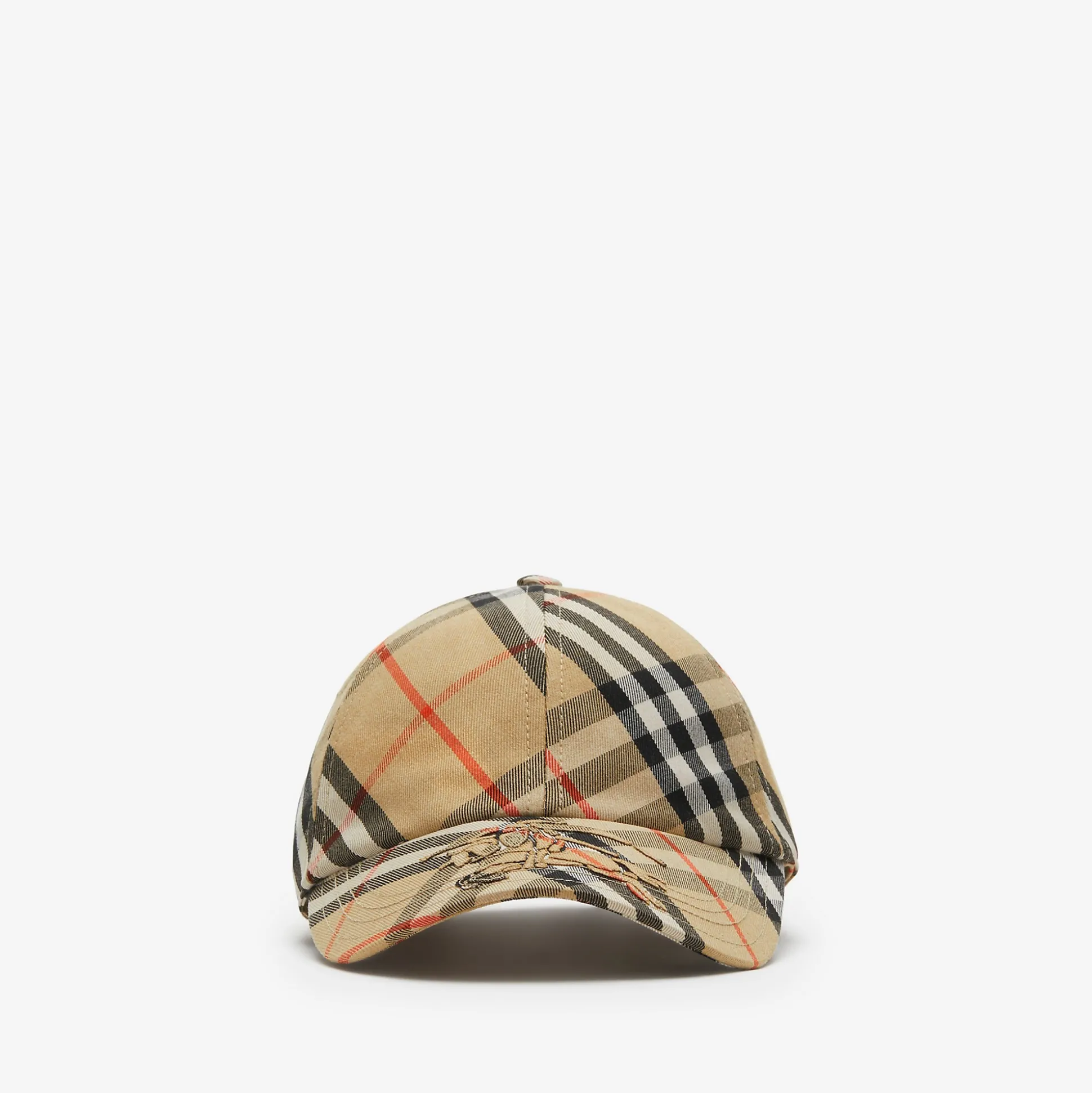 Best Burberry Check EKD Cotton Blend Baseball Cap Sand