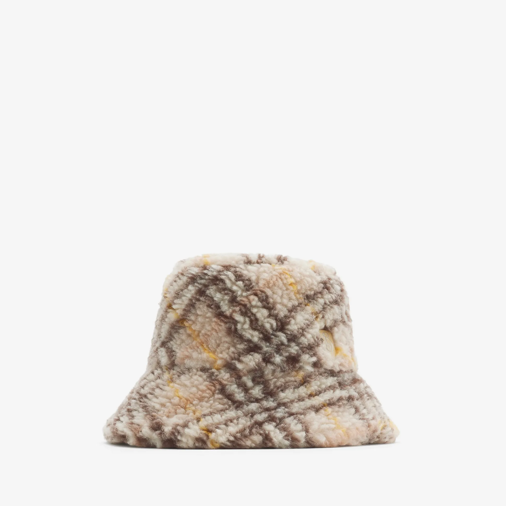 Cheap Burberry Check Fleece Bucket Hat Clay