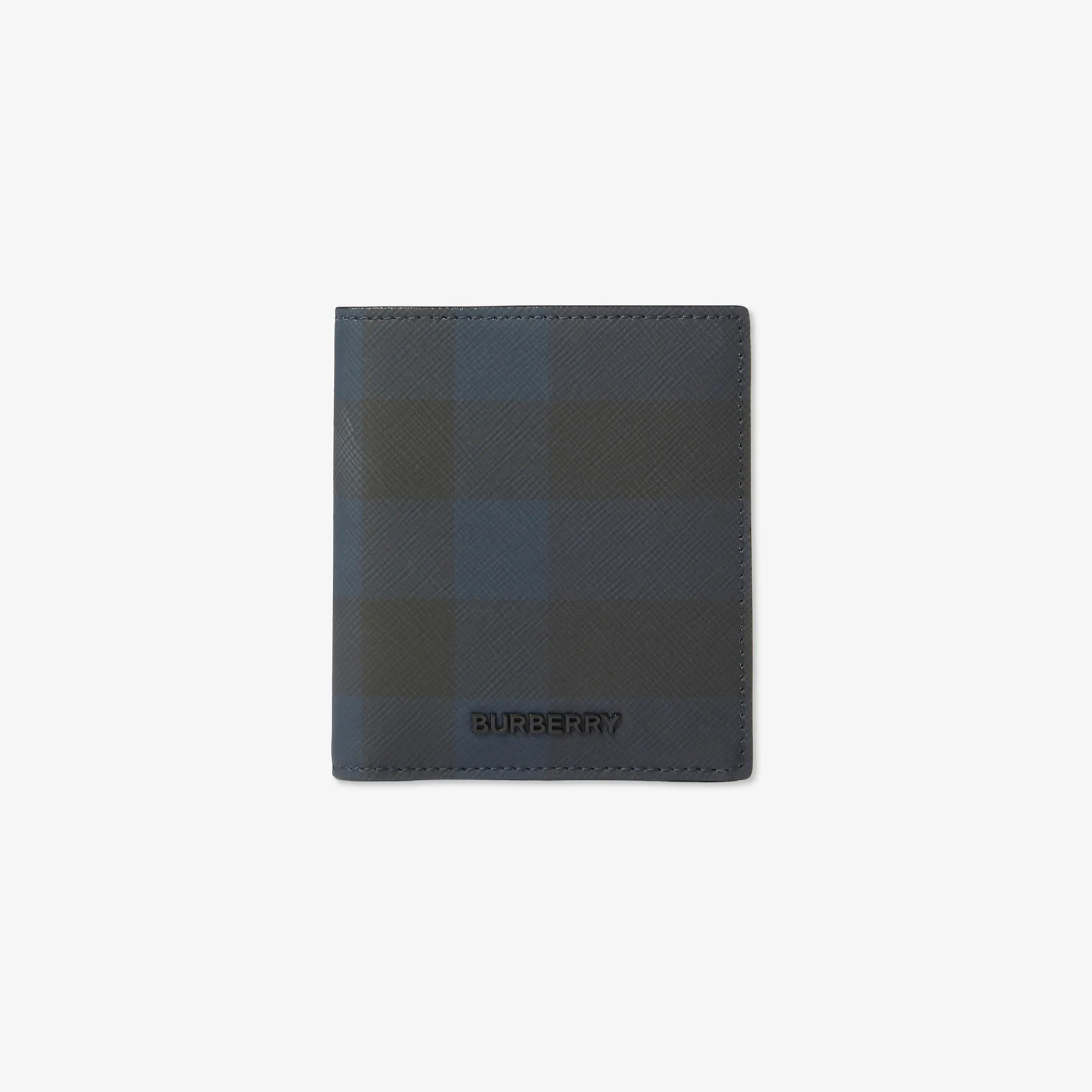 Discount Burberry Check Folding Card Case Navy