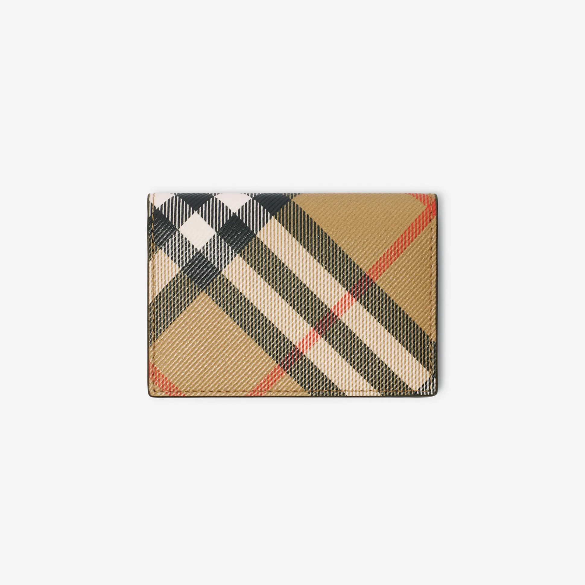 Outlet Burberry Check Folding Card Case Sand