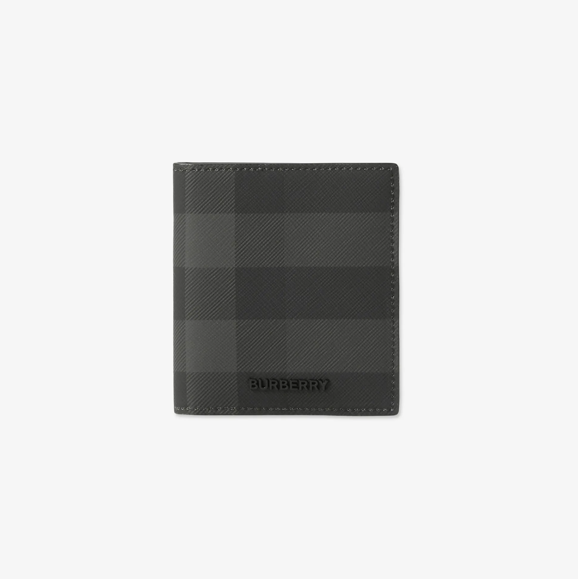 Cheap Burberry Check Folding Card Case Charcoal