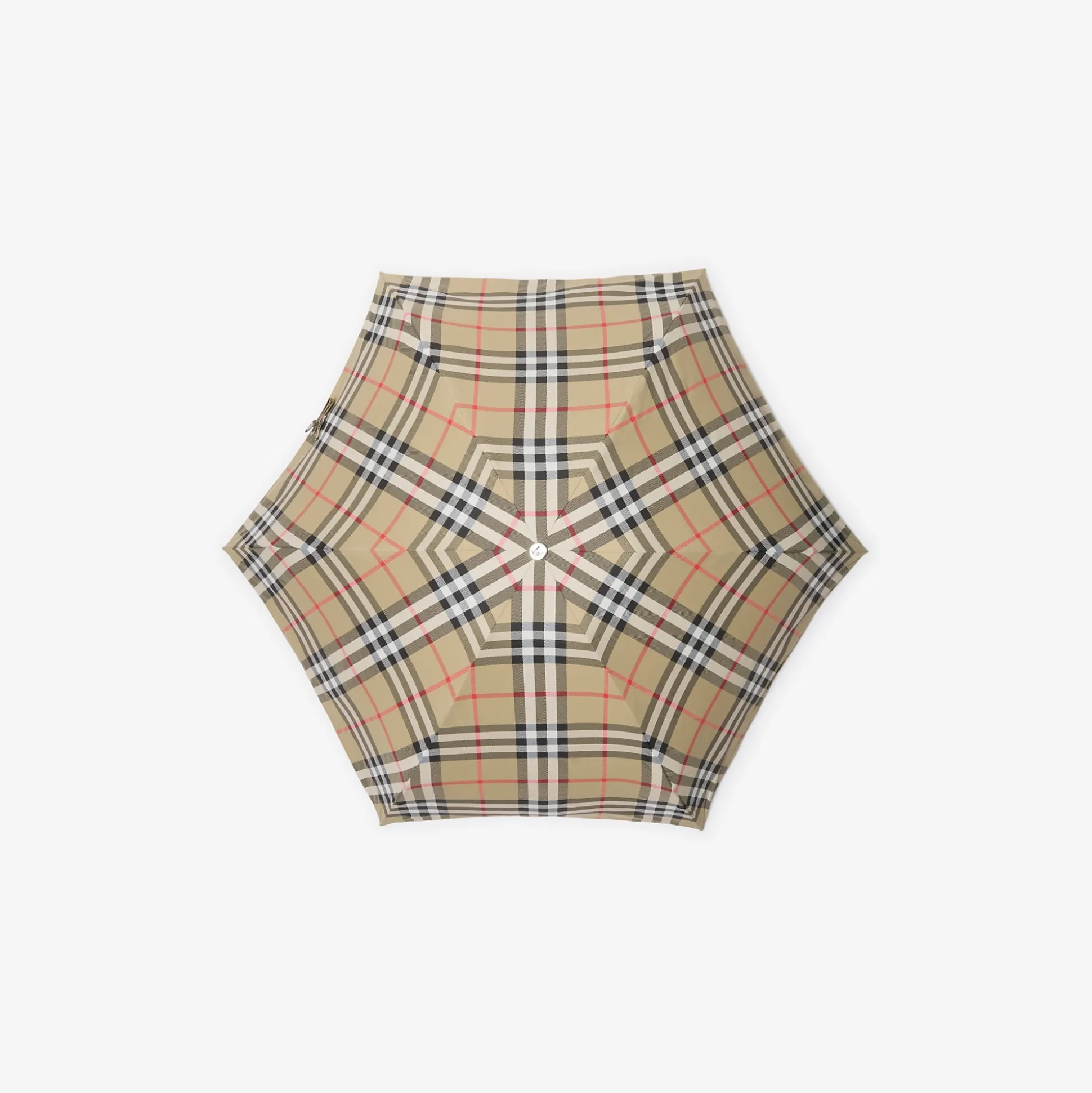 Fashion Burberry Check Folding Umbrella Sand