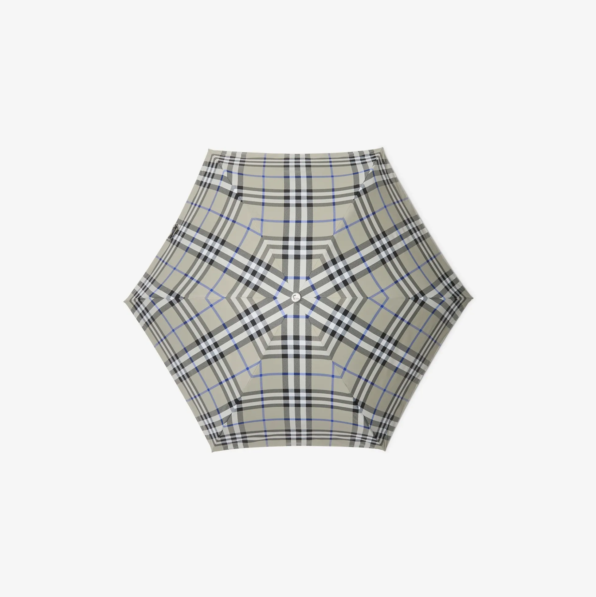 Discount Burberry Check Folding Umbrella Lichen