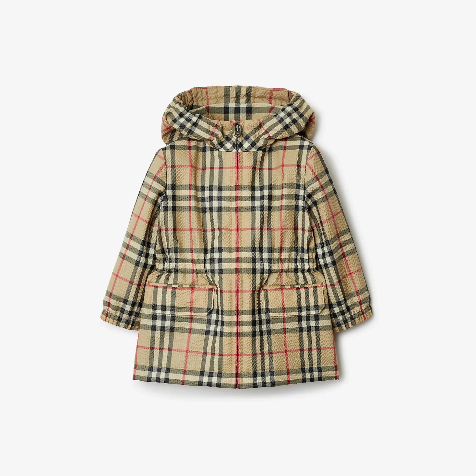 Best Sale Burberry Check Hooded Jacket Archivebeige