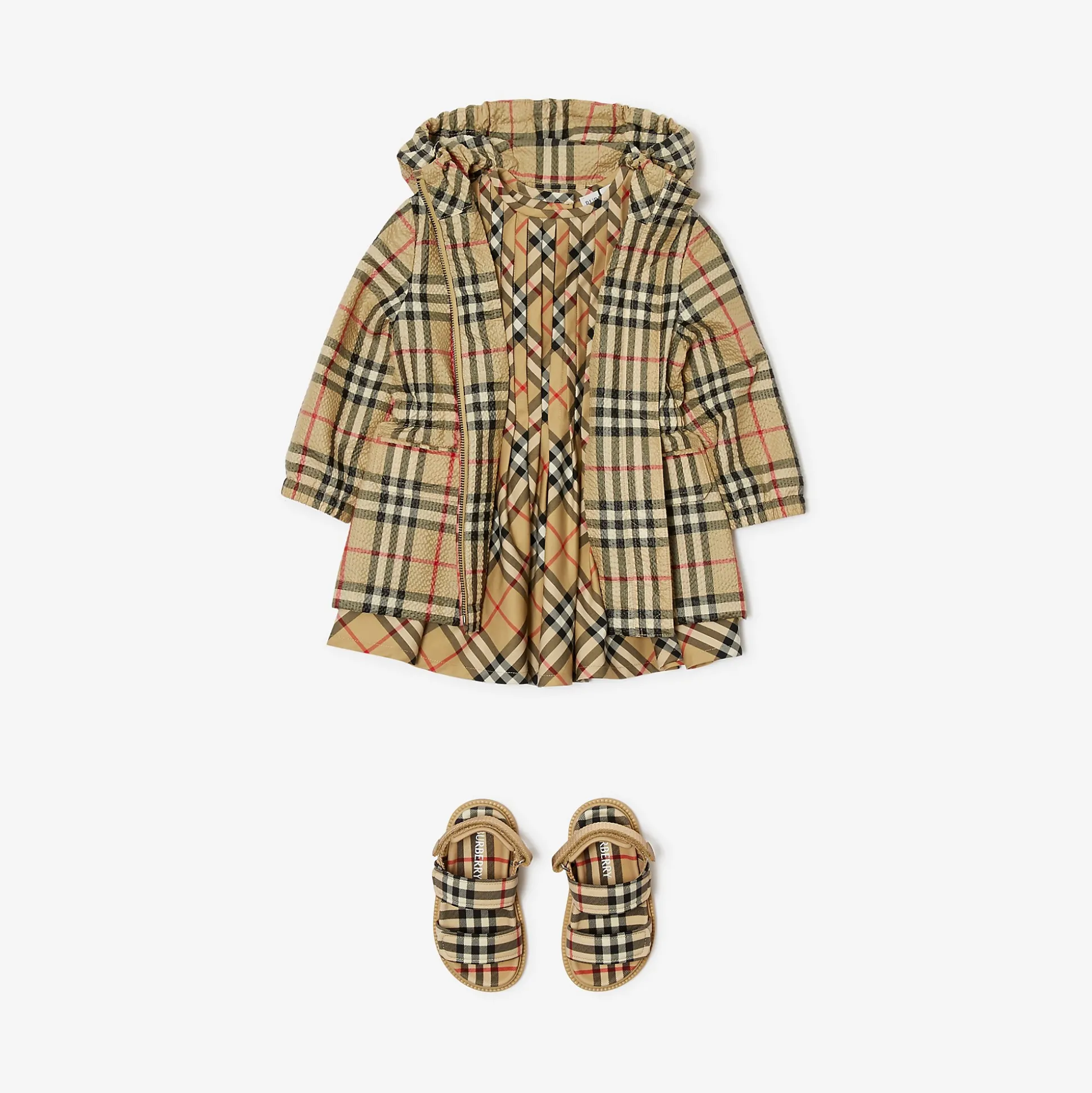 Best Sale Burberry Check Hooded Jacket Archivebeige