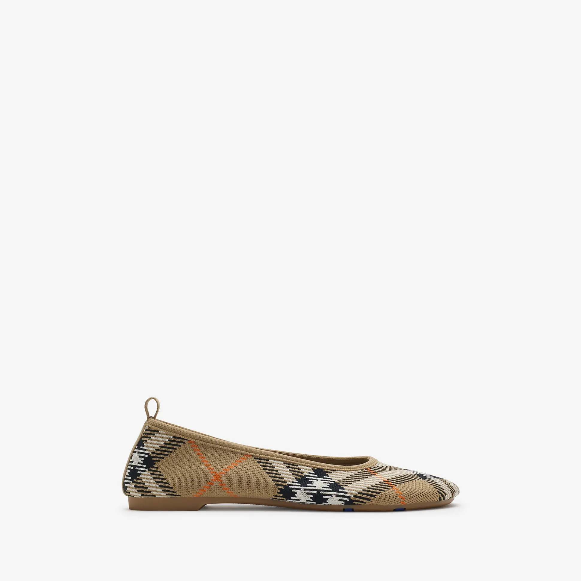 Best Burberry Check Knit Baby Ballerinas Sand