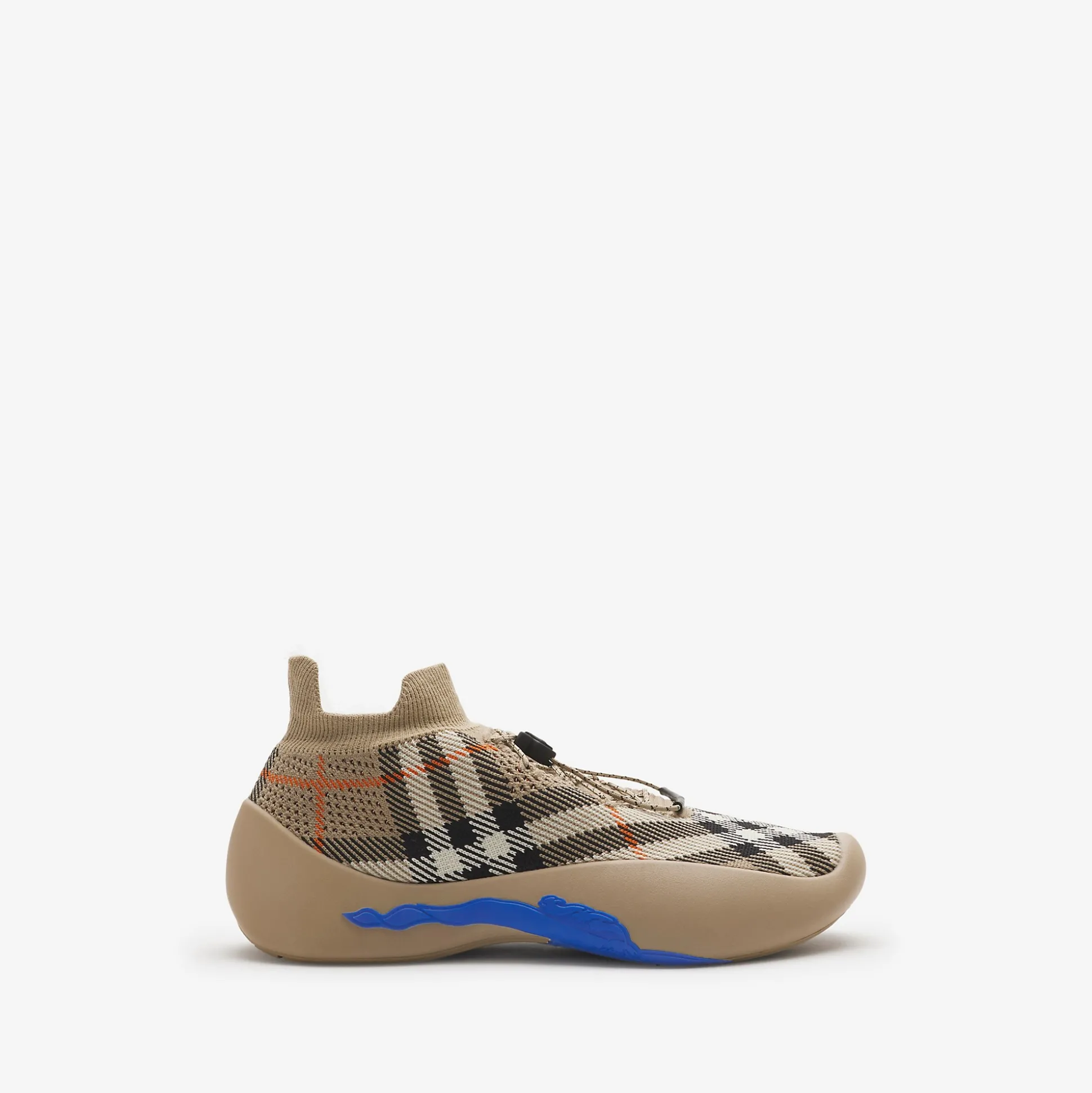 Online Burberry Check Knit Neptune Sneakers Sand