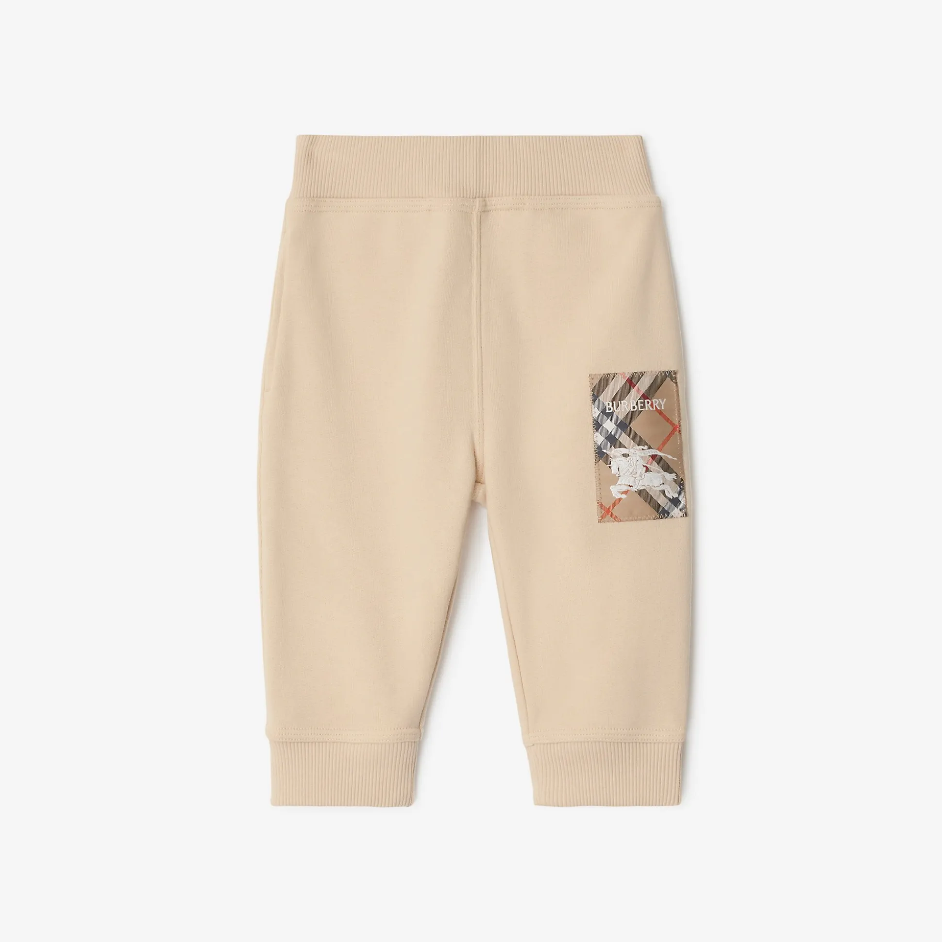 Outlet Burberry Check Label Cotton Jogging Pants Calico