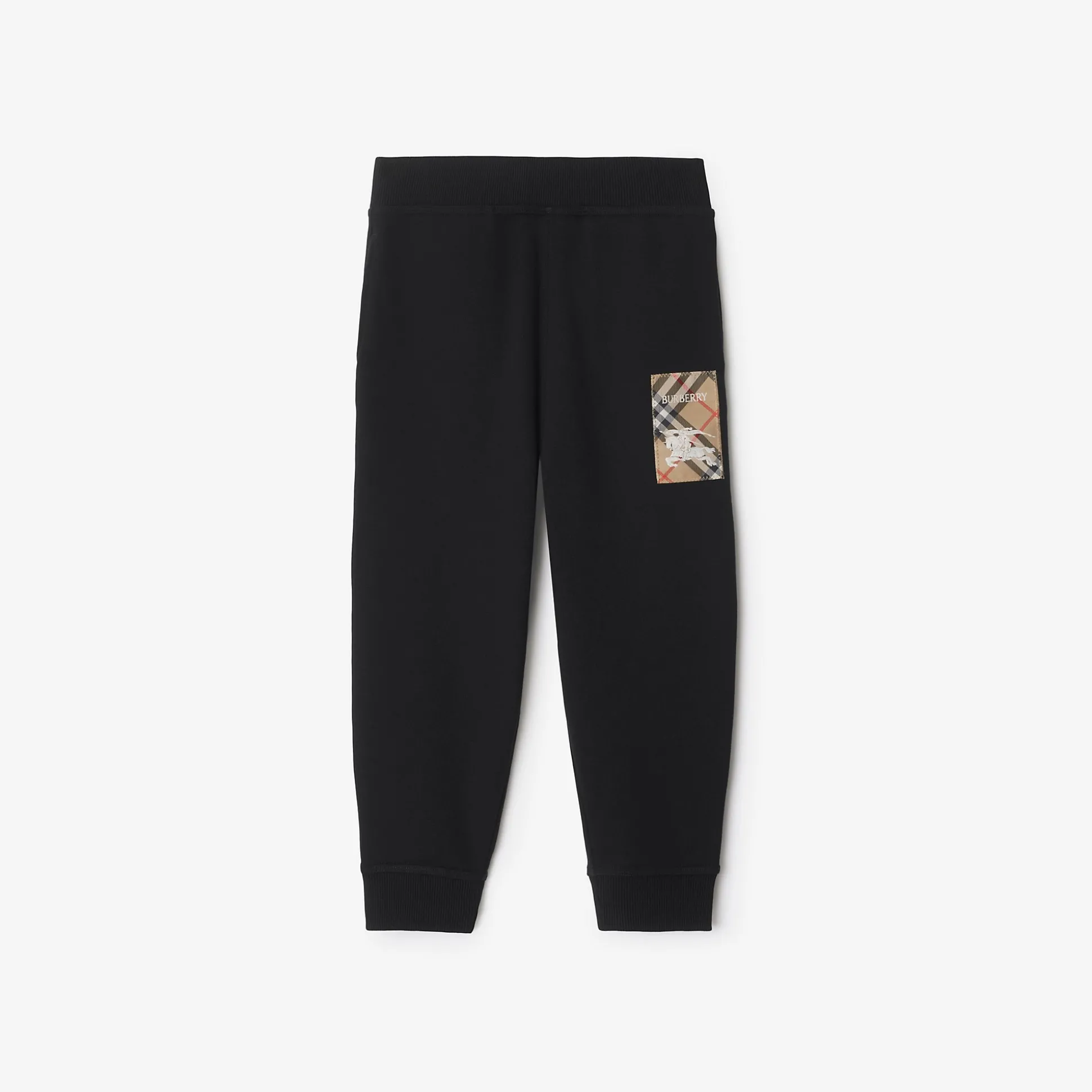 Store Burberry Check Label Cotton Jogging Pants Black