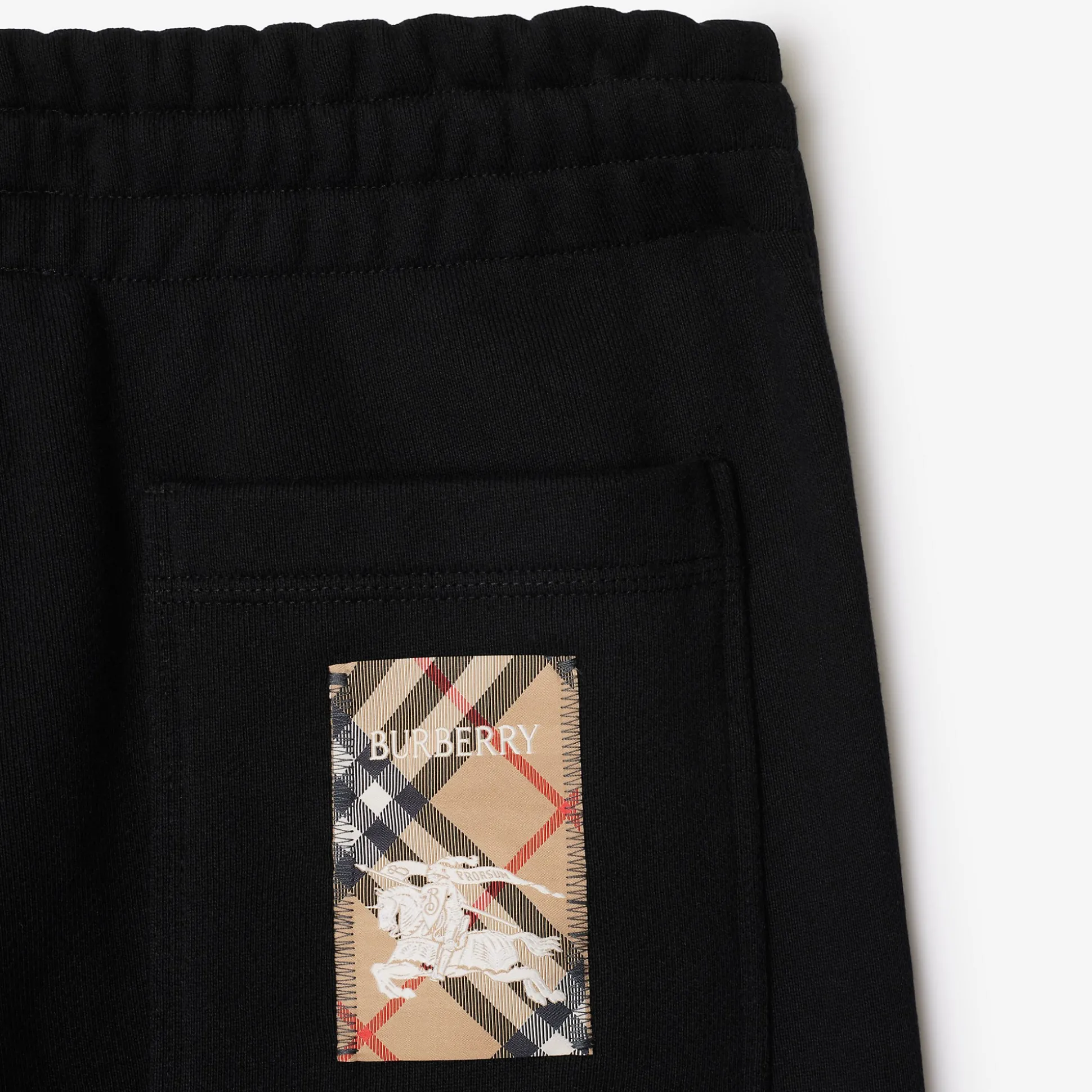 Flash Sale Burberry Check Label Cotton Jogging Pants Black