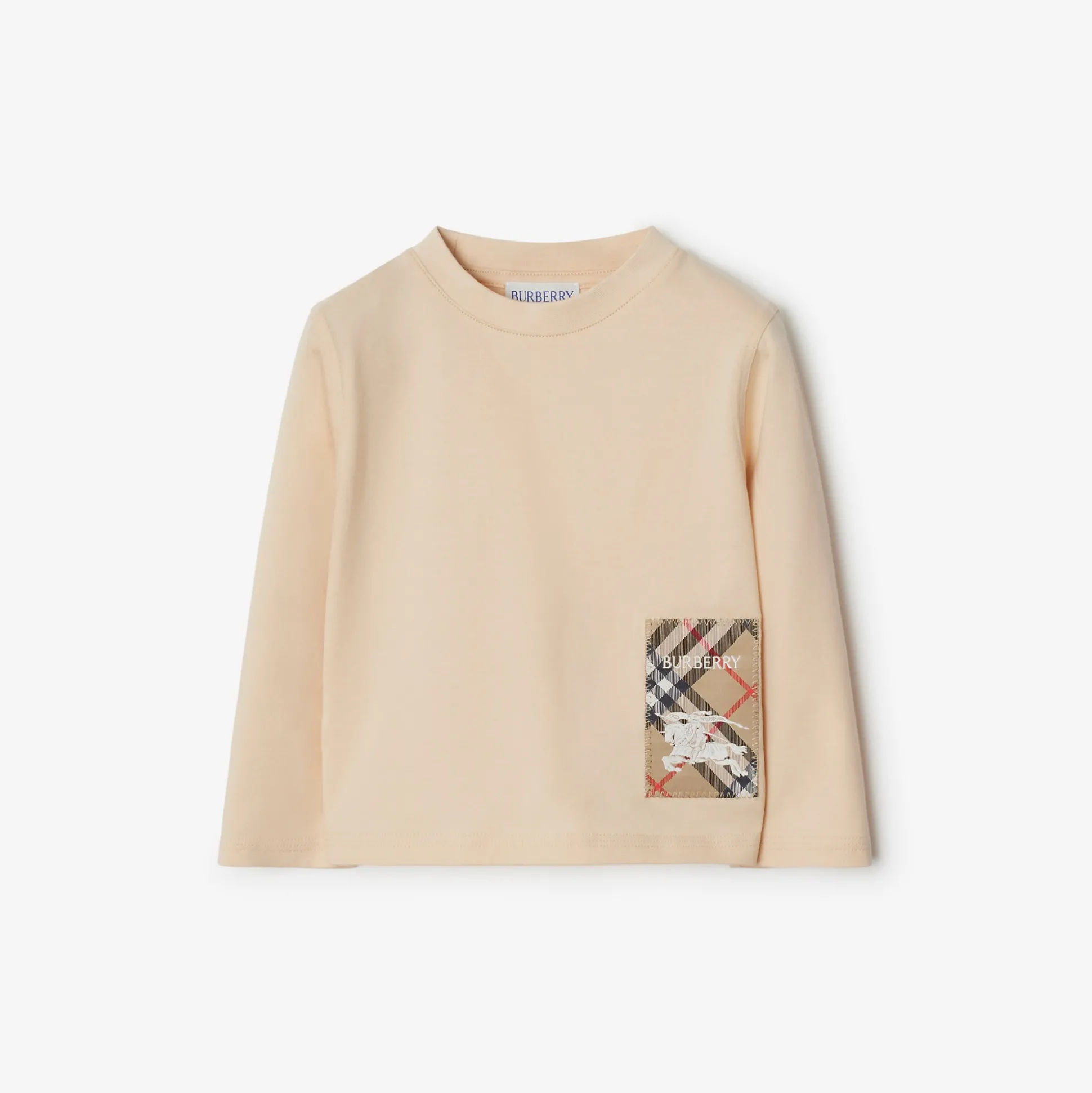 Online Burberry Check Label Cotton Top Calico