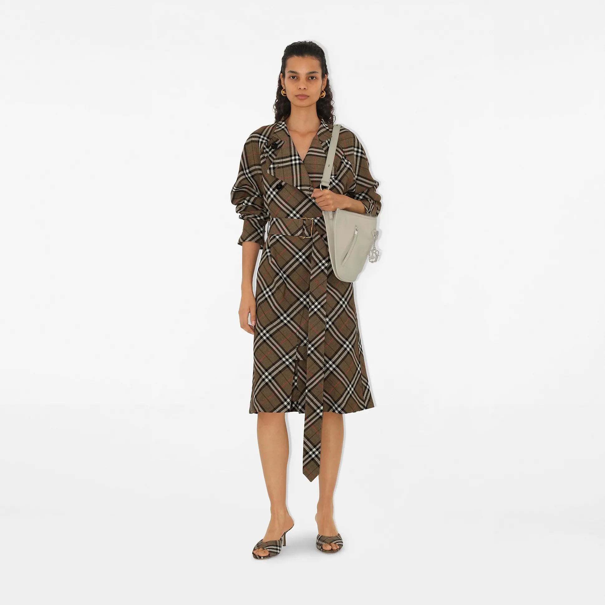 Best Burberry Check Linen Blend Mews Low Mules​ Brush