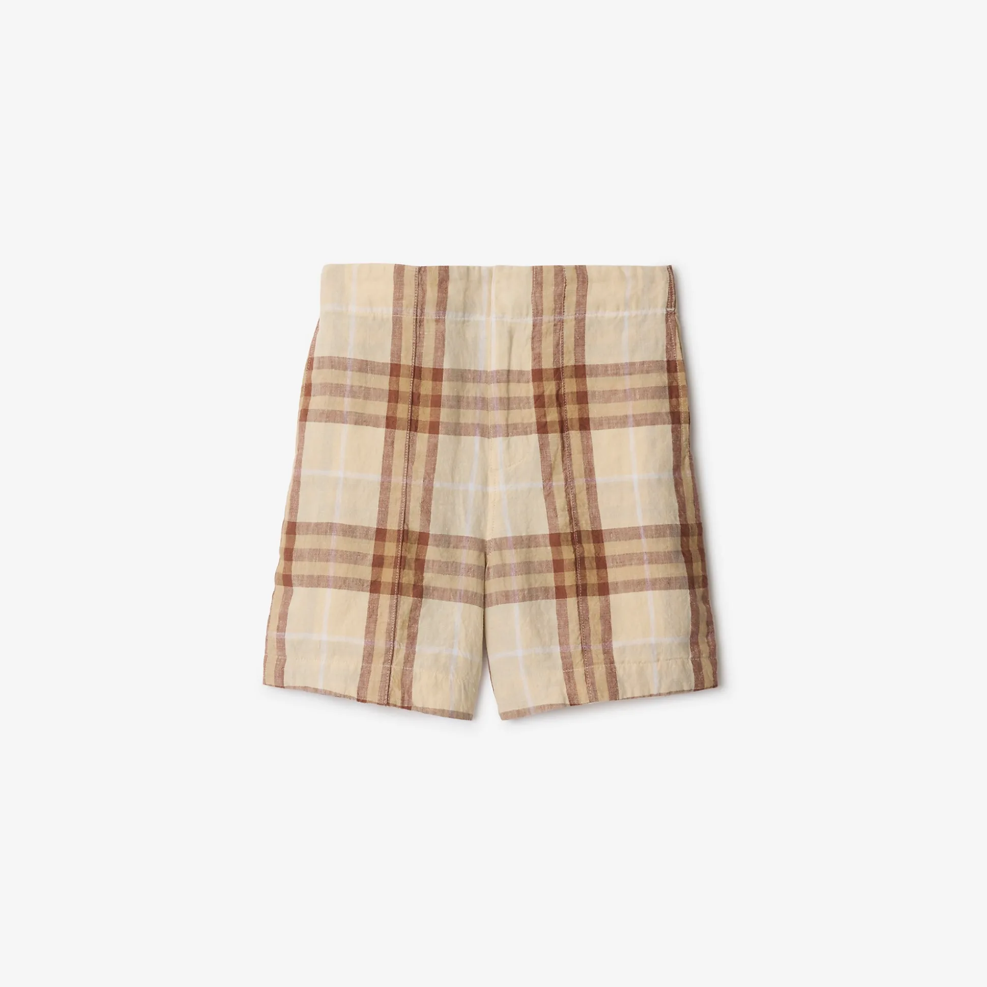 Discount Burberry Check Linen Shorts Wren