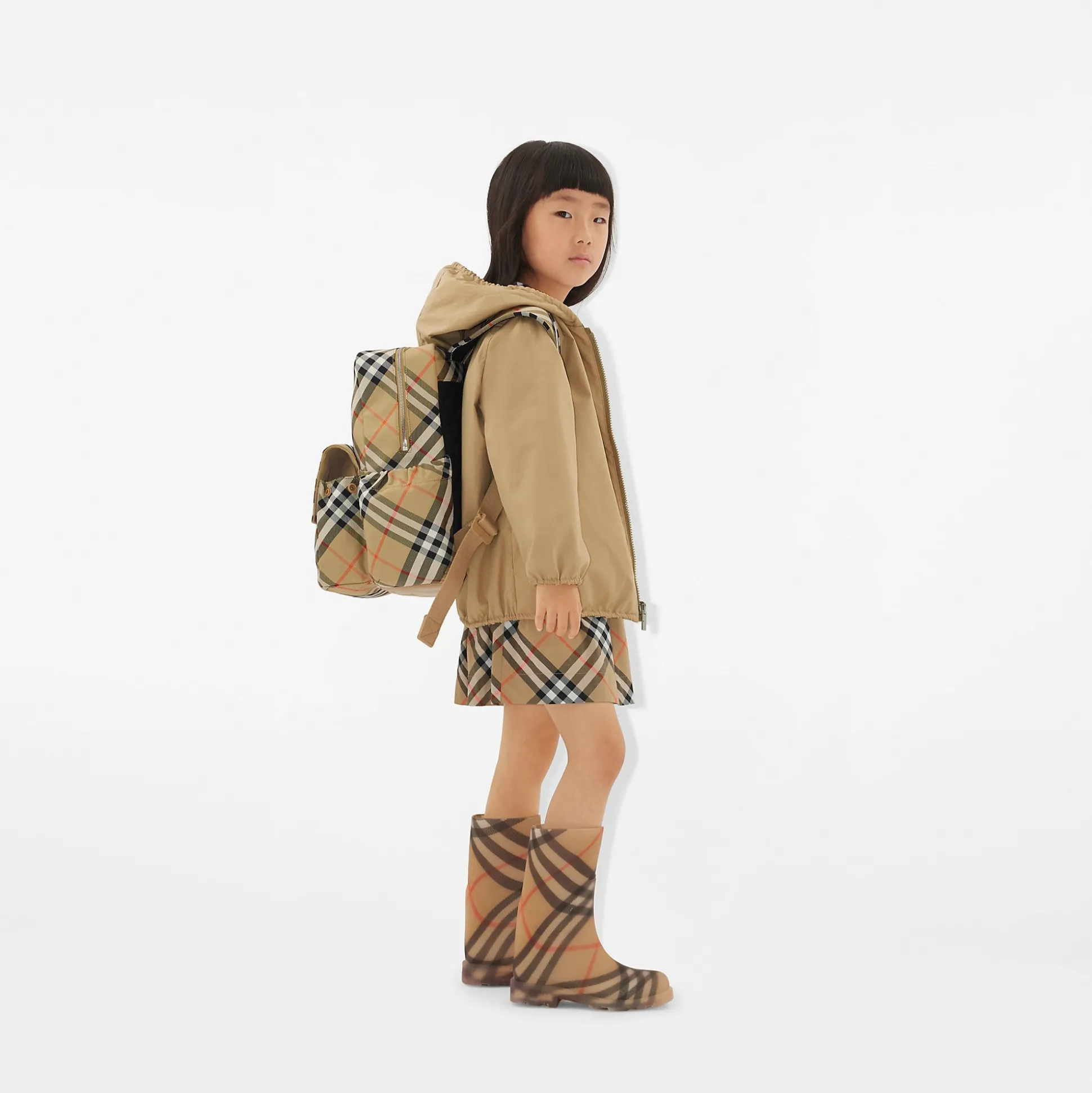 Best Burberry Check Nylon Backpack Sand