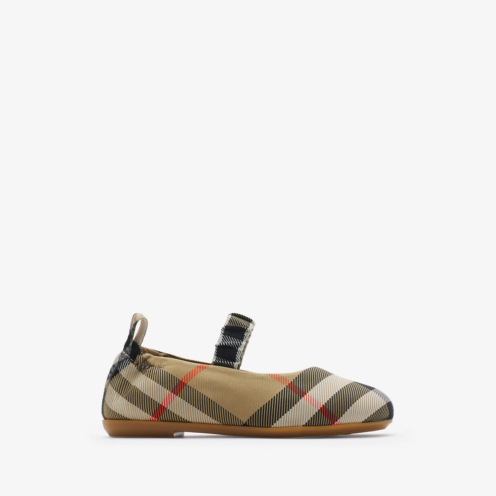 Best Burberry Check Nylon Blend Ballerinas Sand