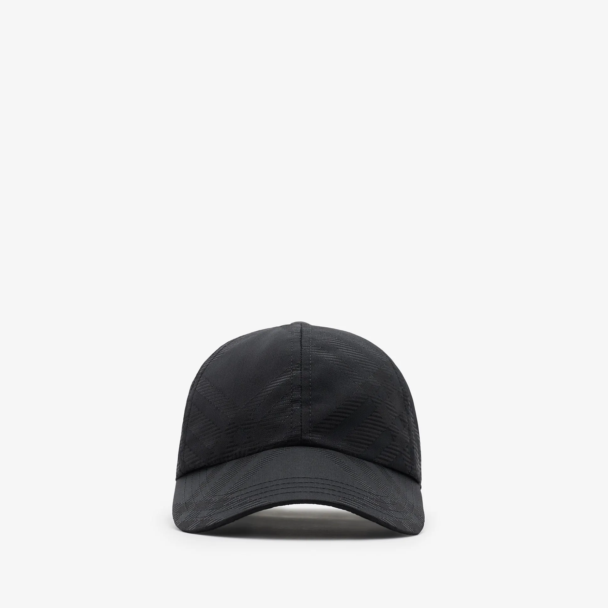 Store Burberry Check Nylon Blend Baseball Cap Black