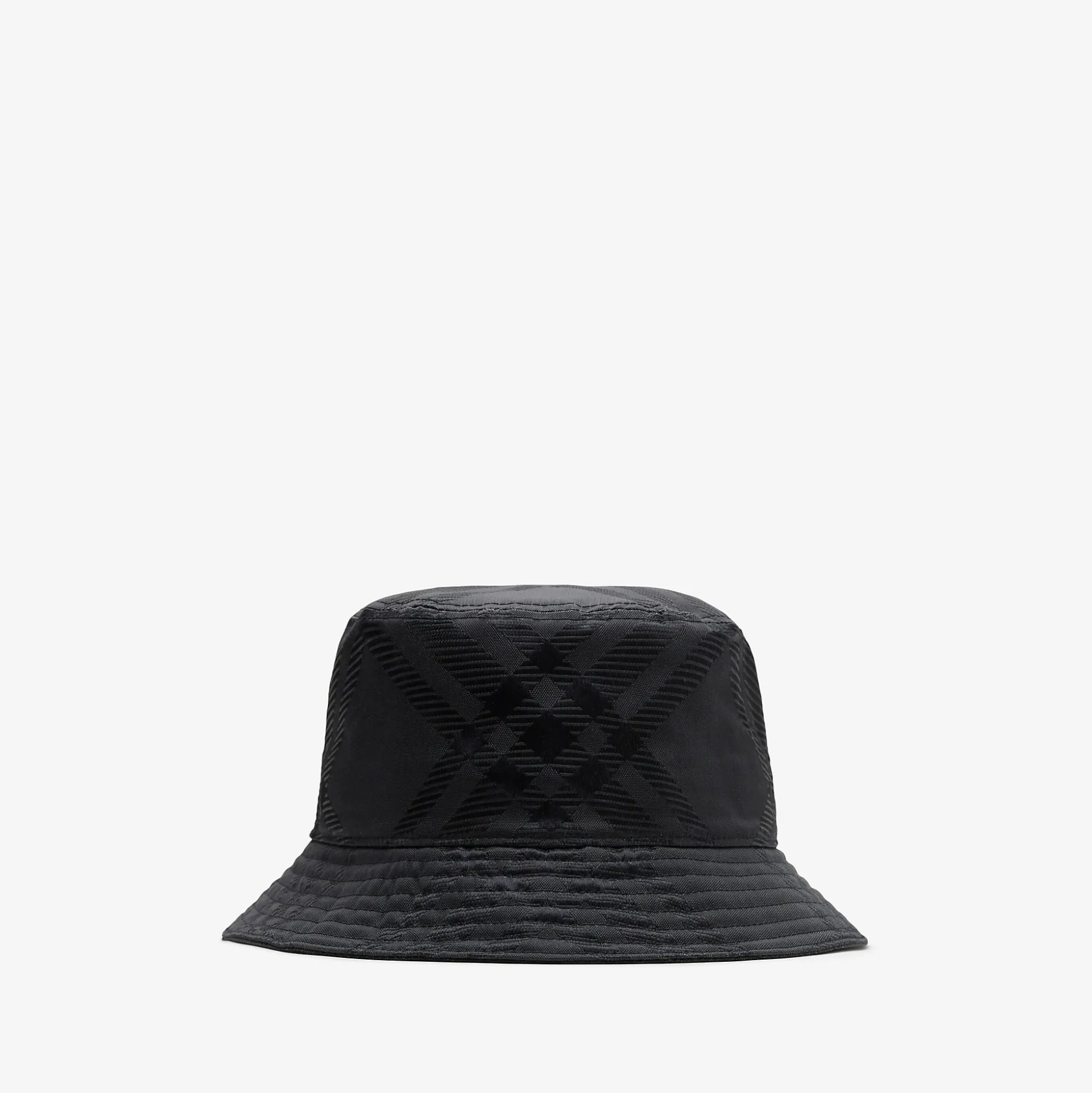 Best Burberry Check Nylon Blend Bucket Hat Black