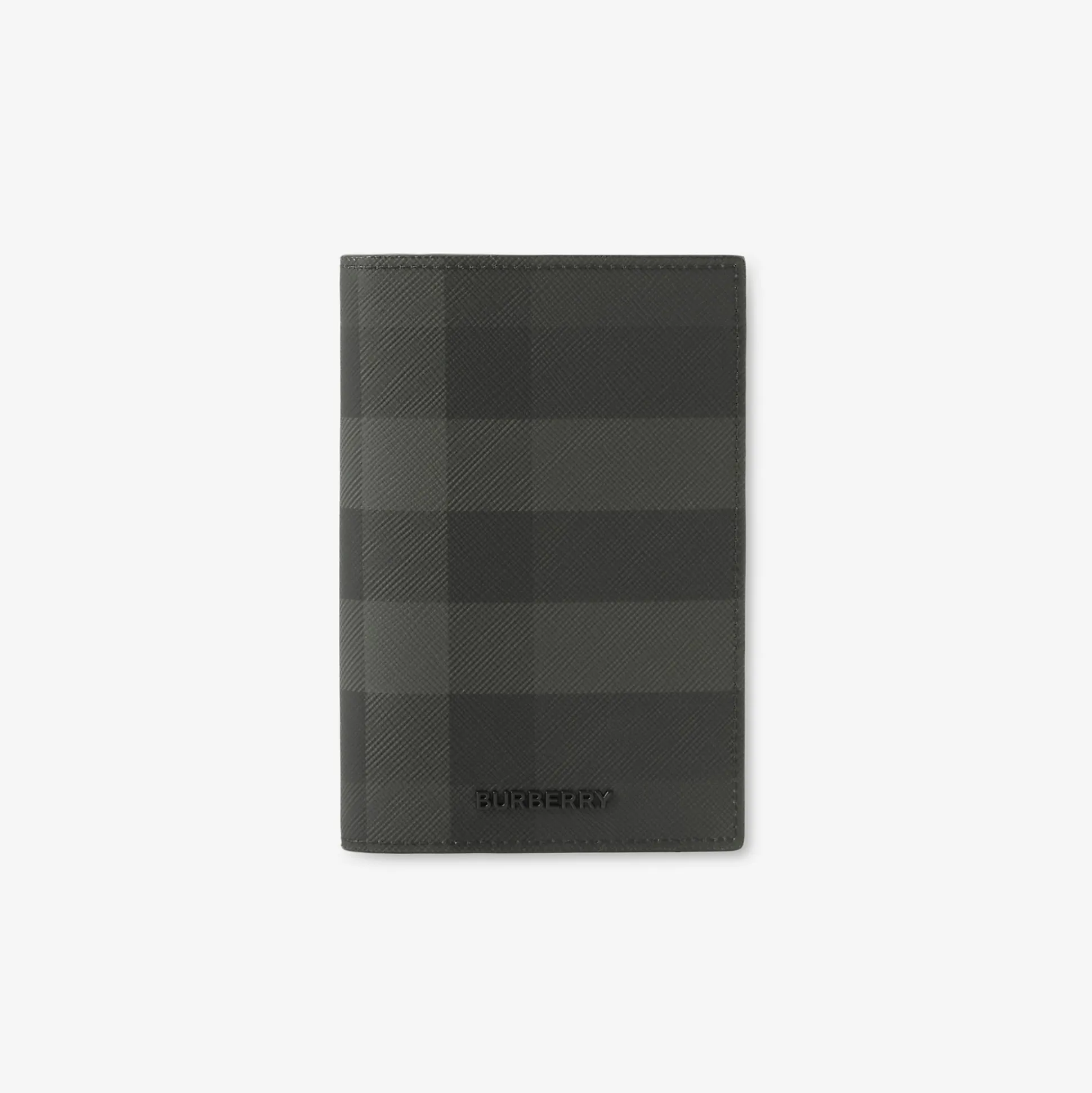 Cheap Burberry Check Passport Holder Charcoal