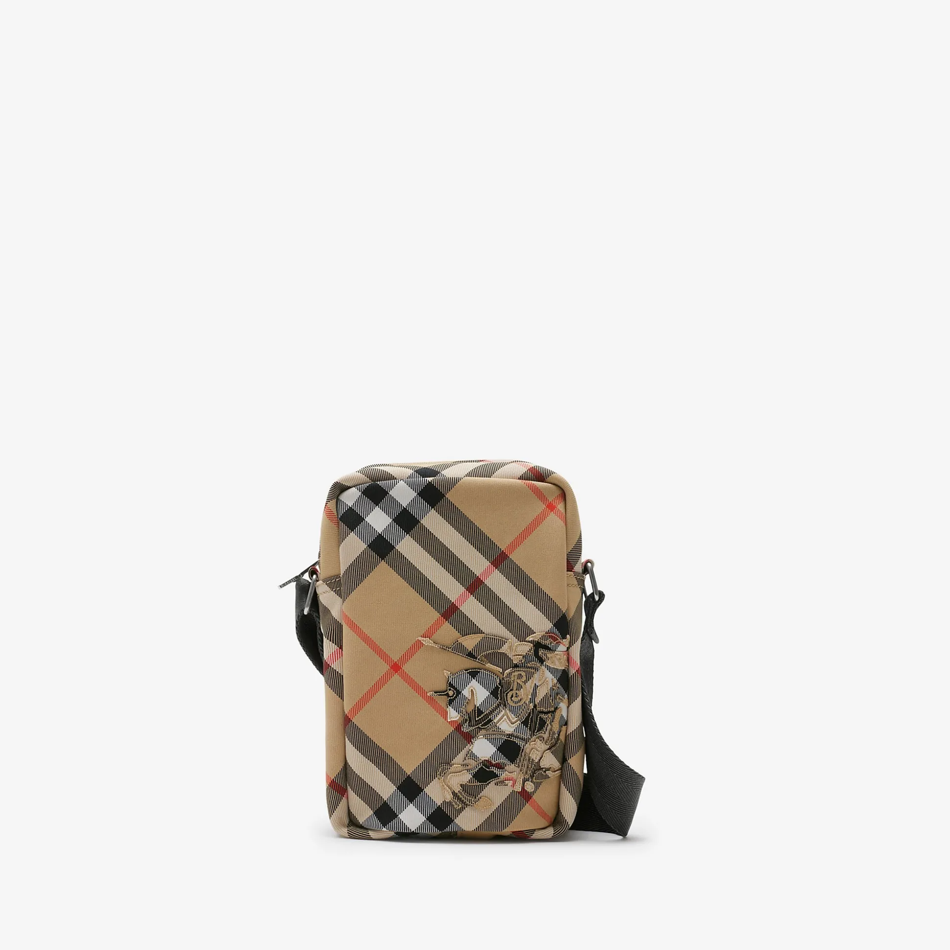 Hot Burberry Check Phone Bag Sand