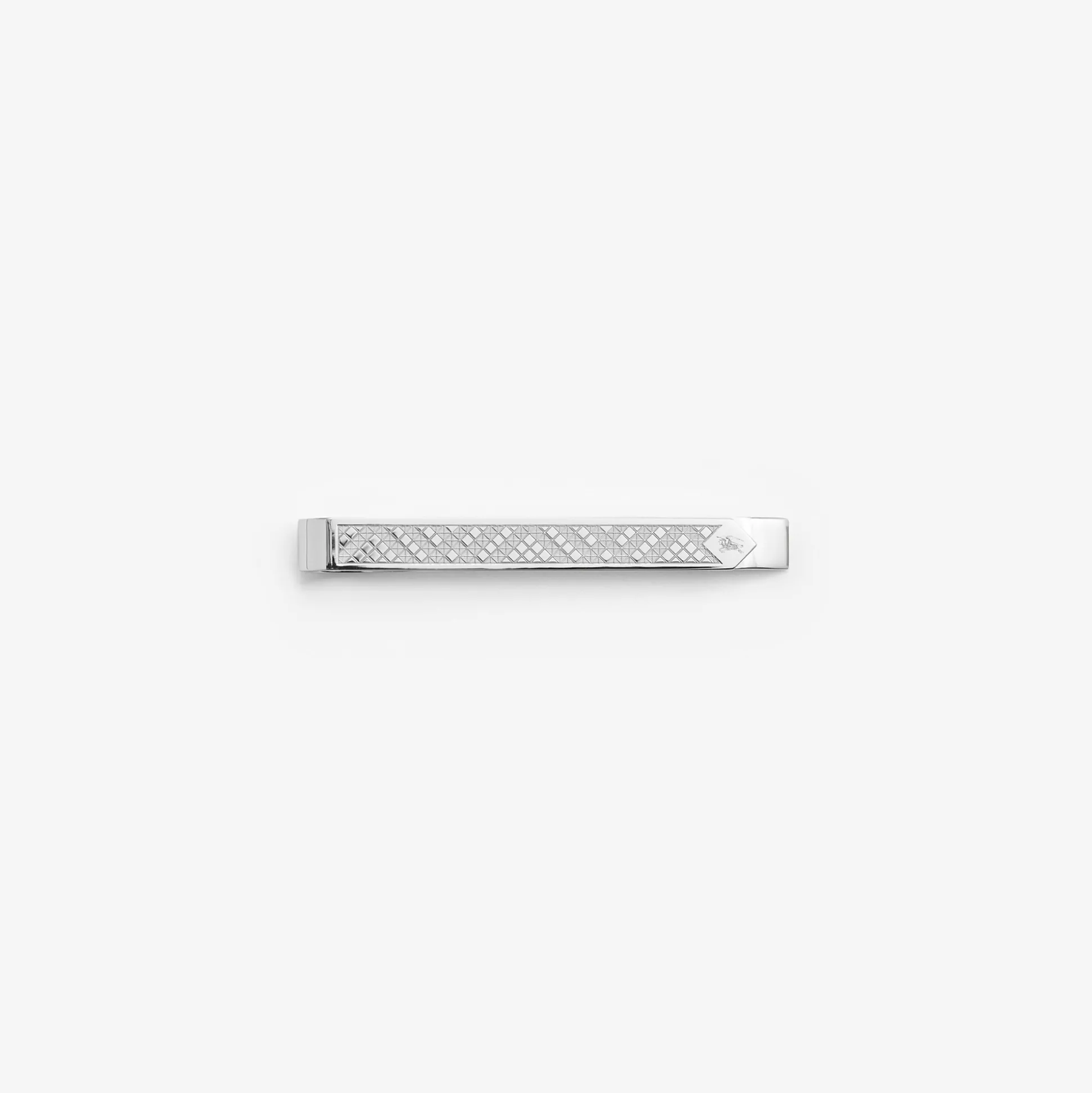 Hot Burberry Check Prism Tie Bar Silver