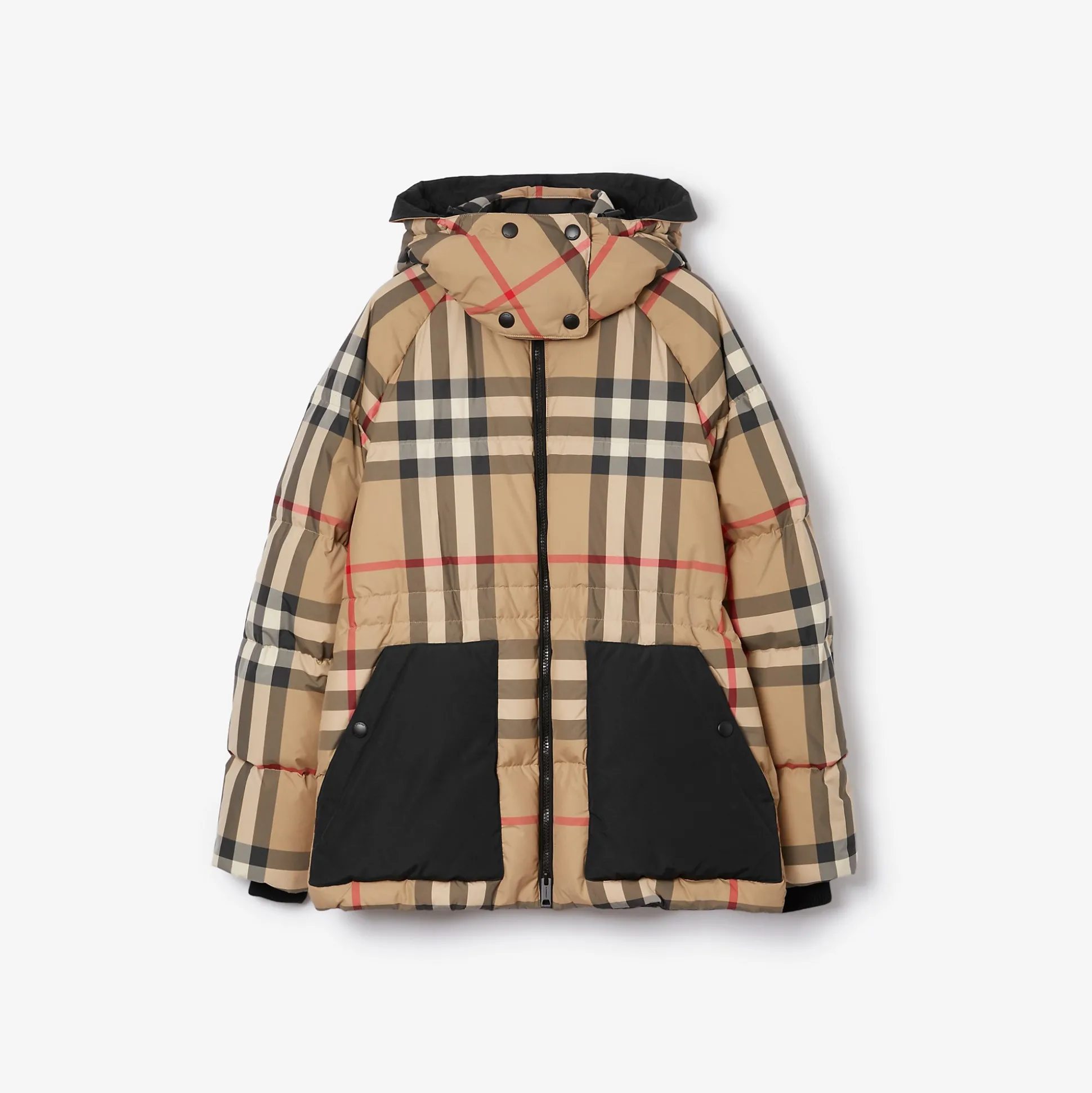 Cheap Burberry Check Puffer Jacket Archivebeige