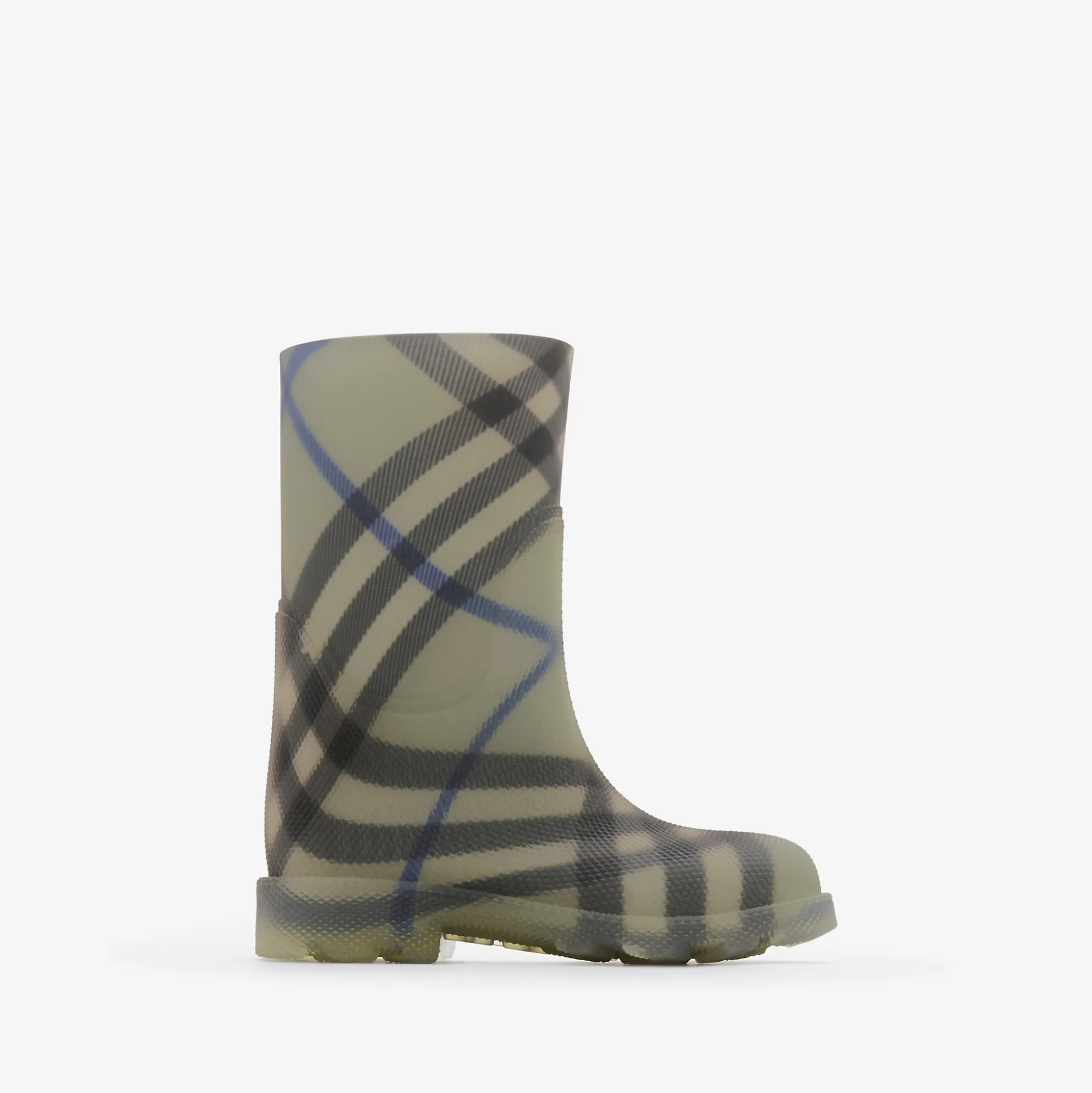 Best Sale Burberry Check Rubber Marsh High Boots Lichen