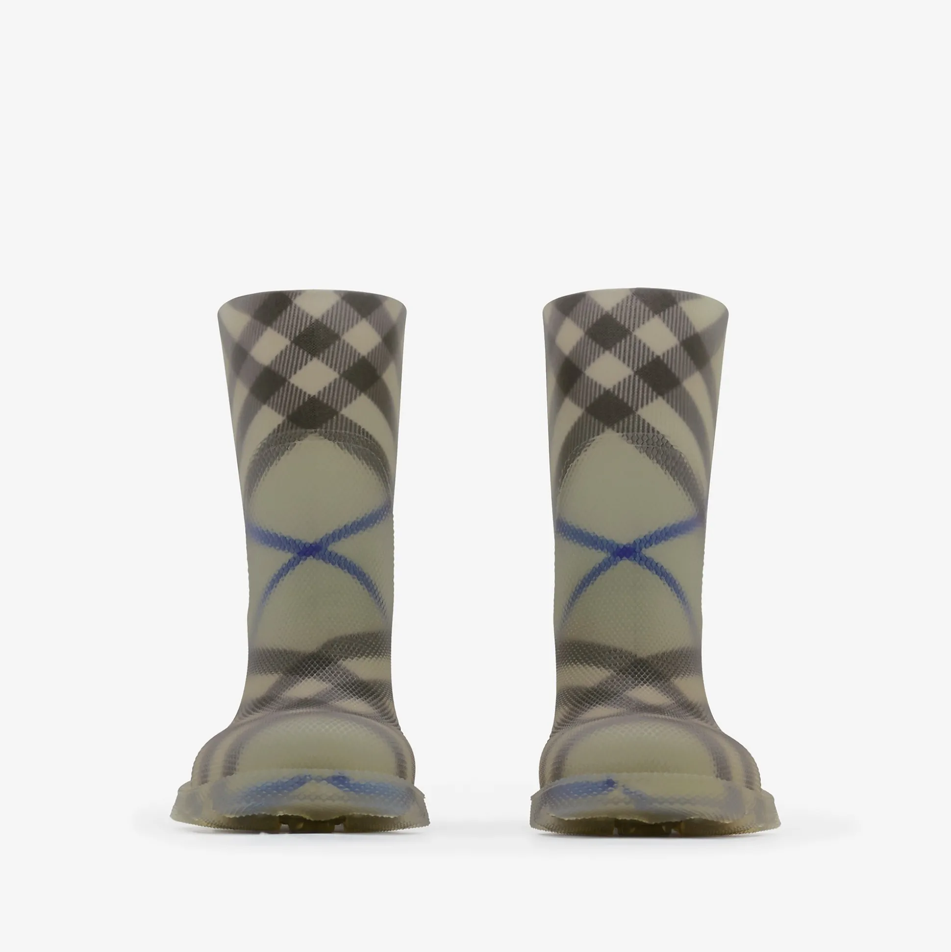 Best Sale Burberry Check Rubber Marsh High Boots Lichen