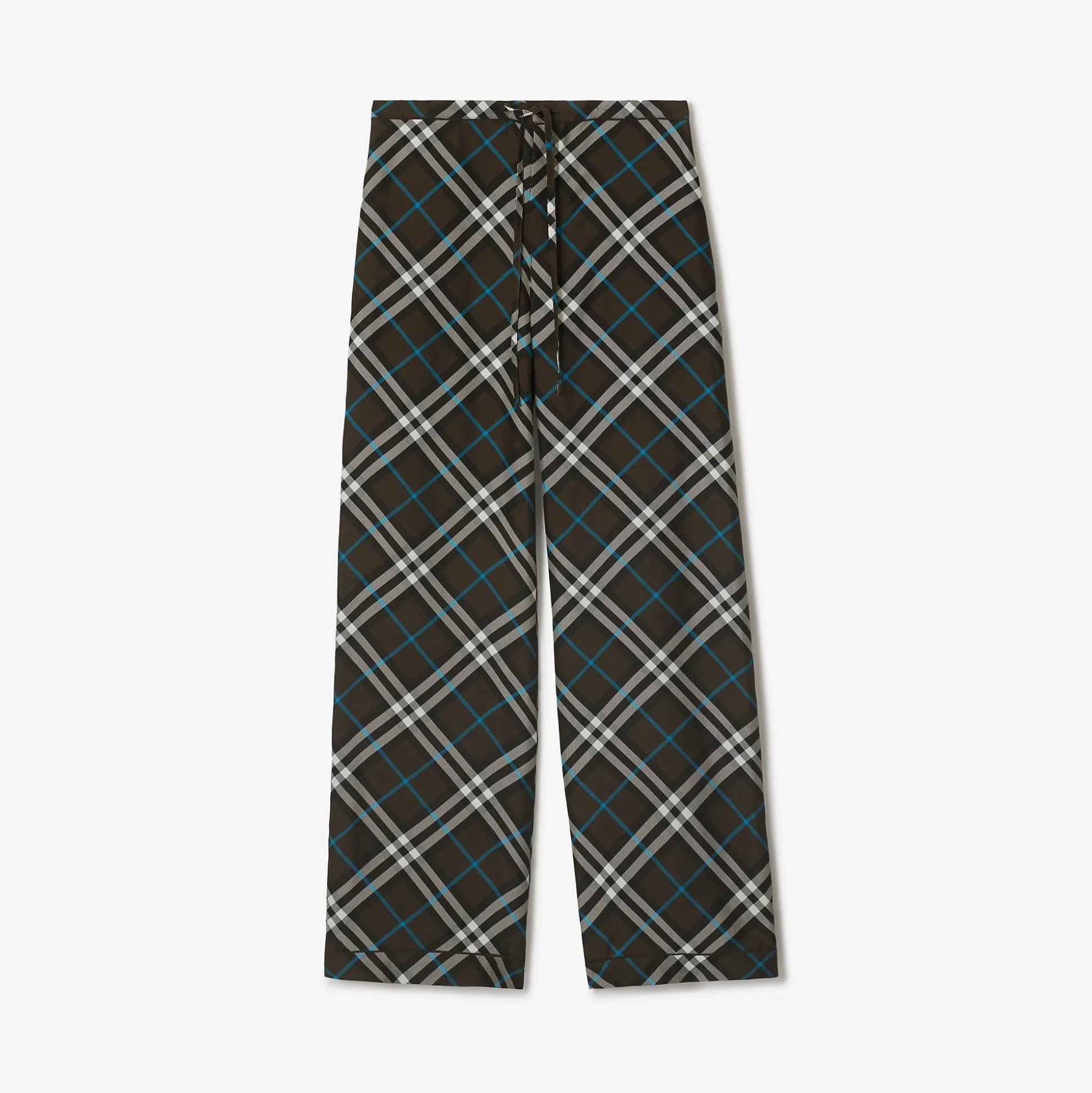 Shop Burberry Check Silk Pyjama Trousers Snug