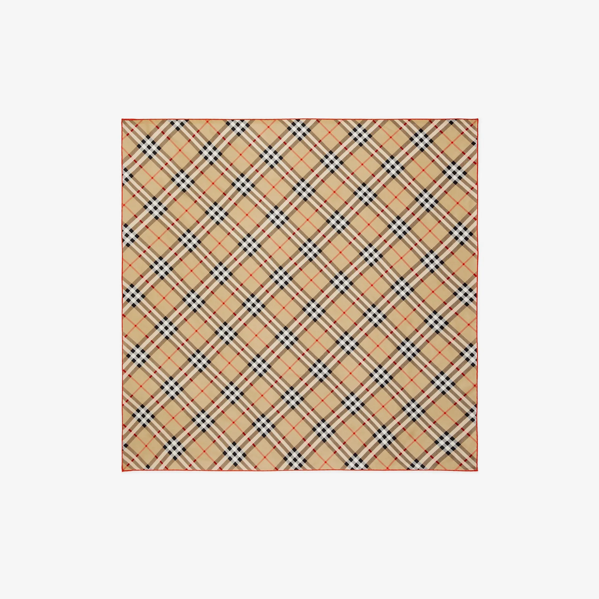 Store Burberry Check Silk Scarf Sand