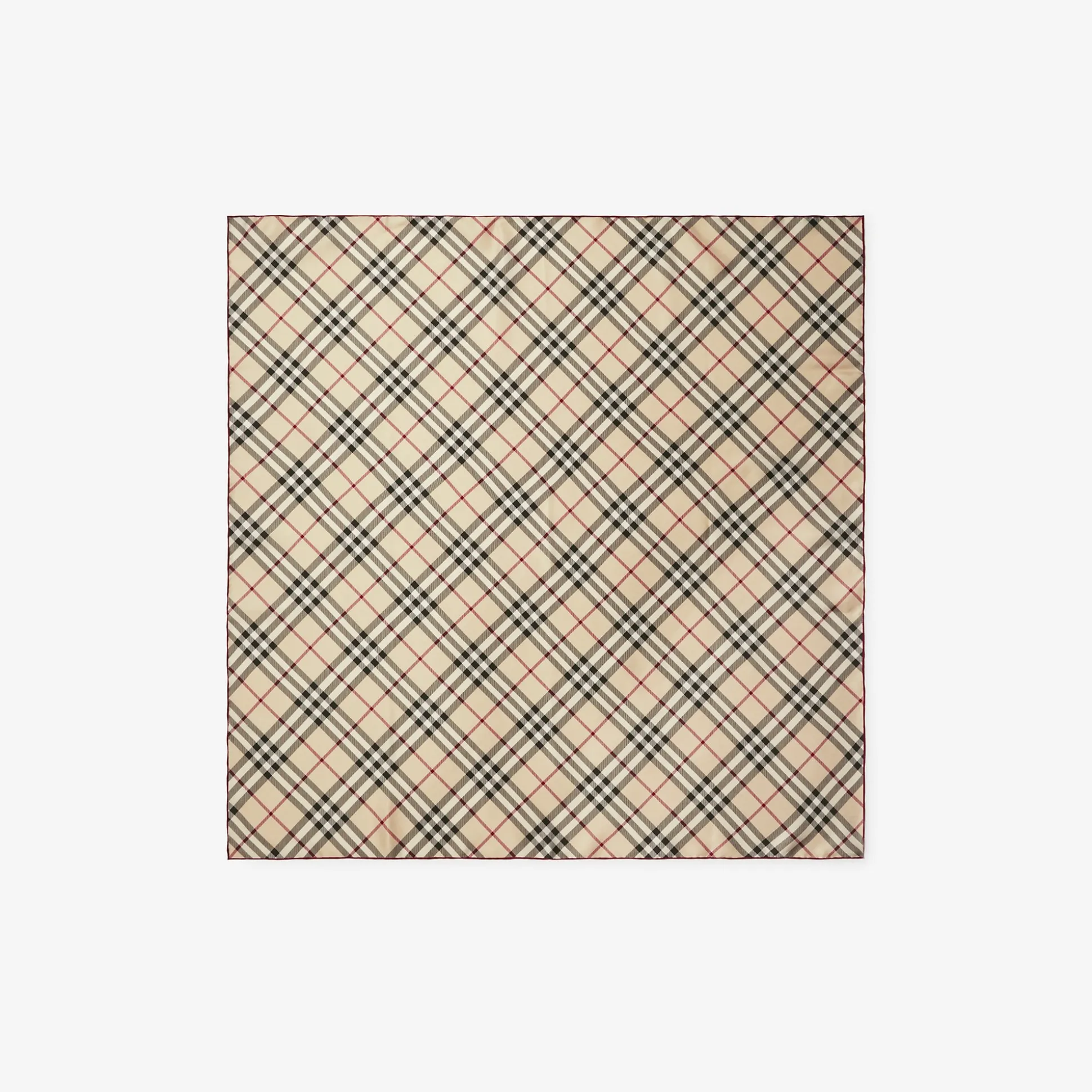 Discount Burberry Check Silk Scarf Stone