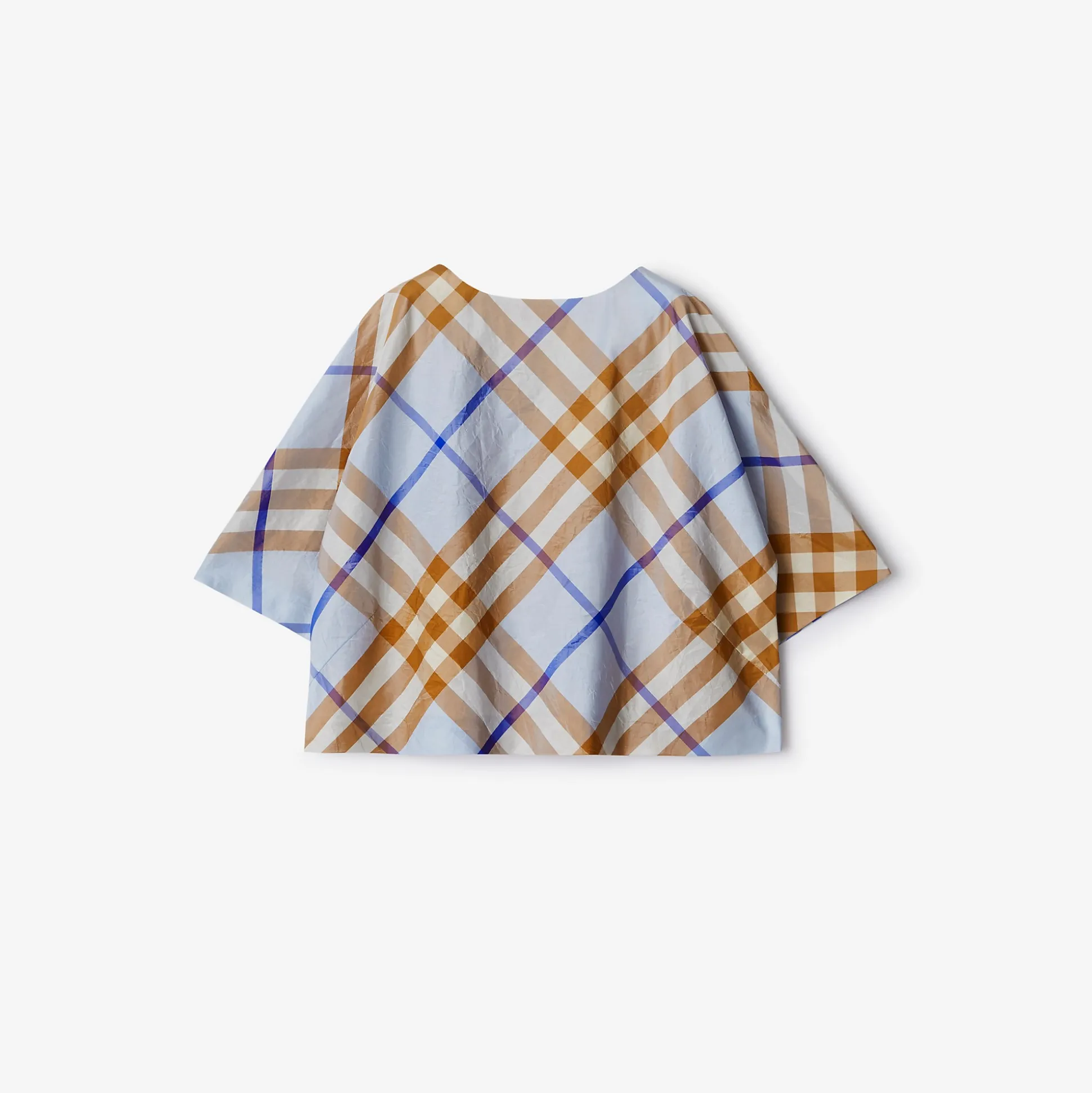 Sale Burberry Check Silk Top Slateblue