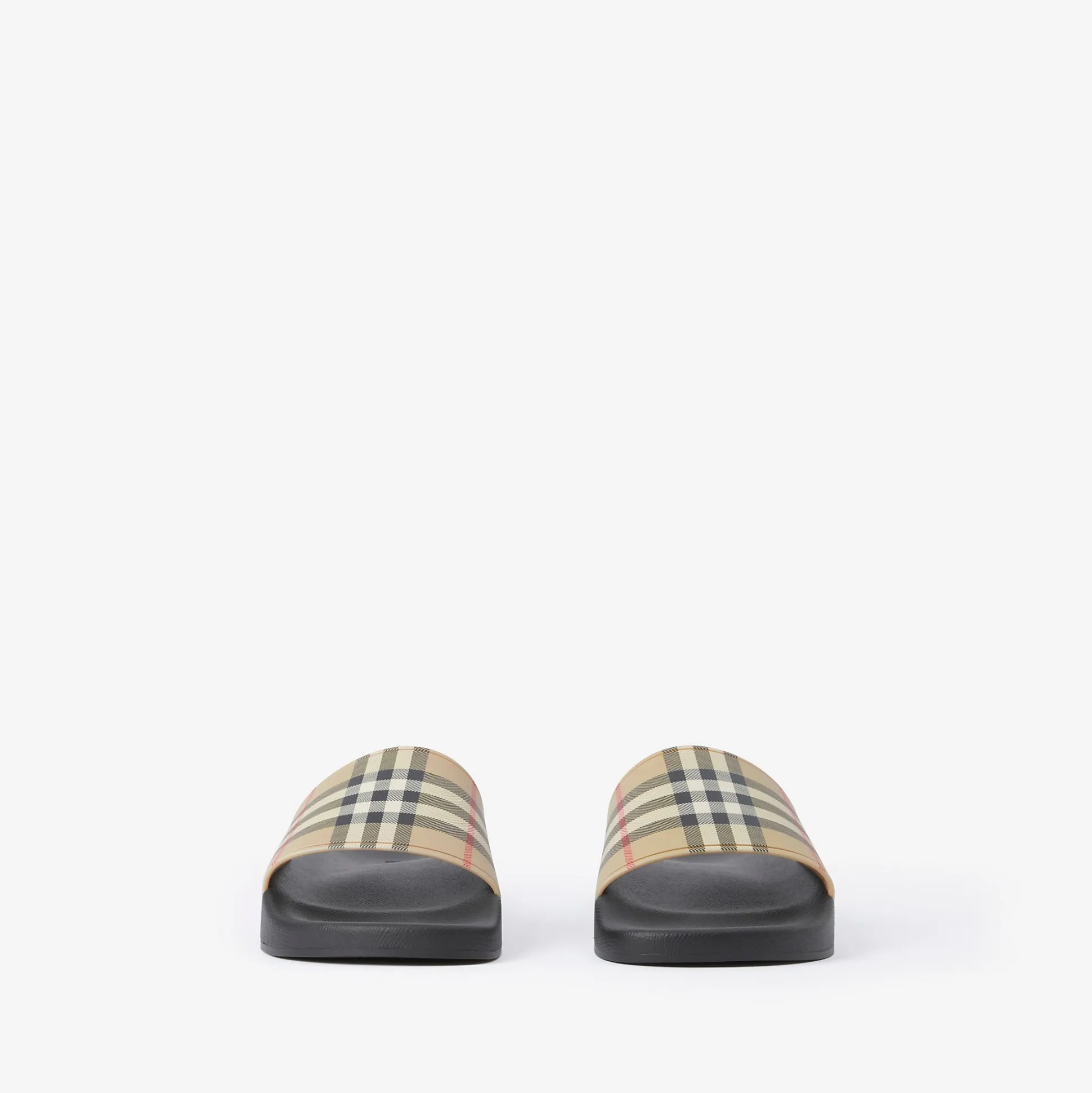 Clearance Burberry Check Slides Archivebeige