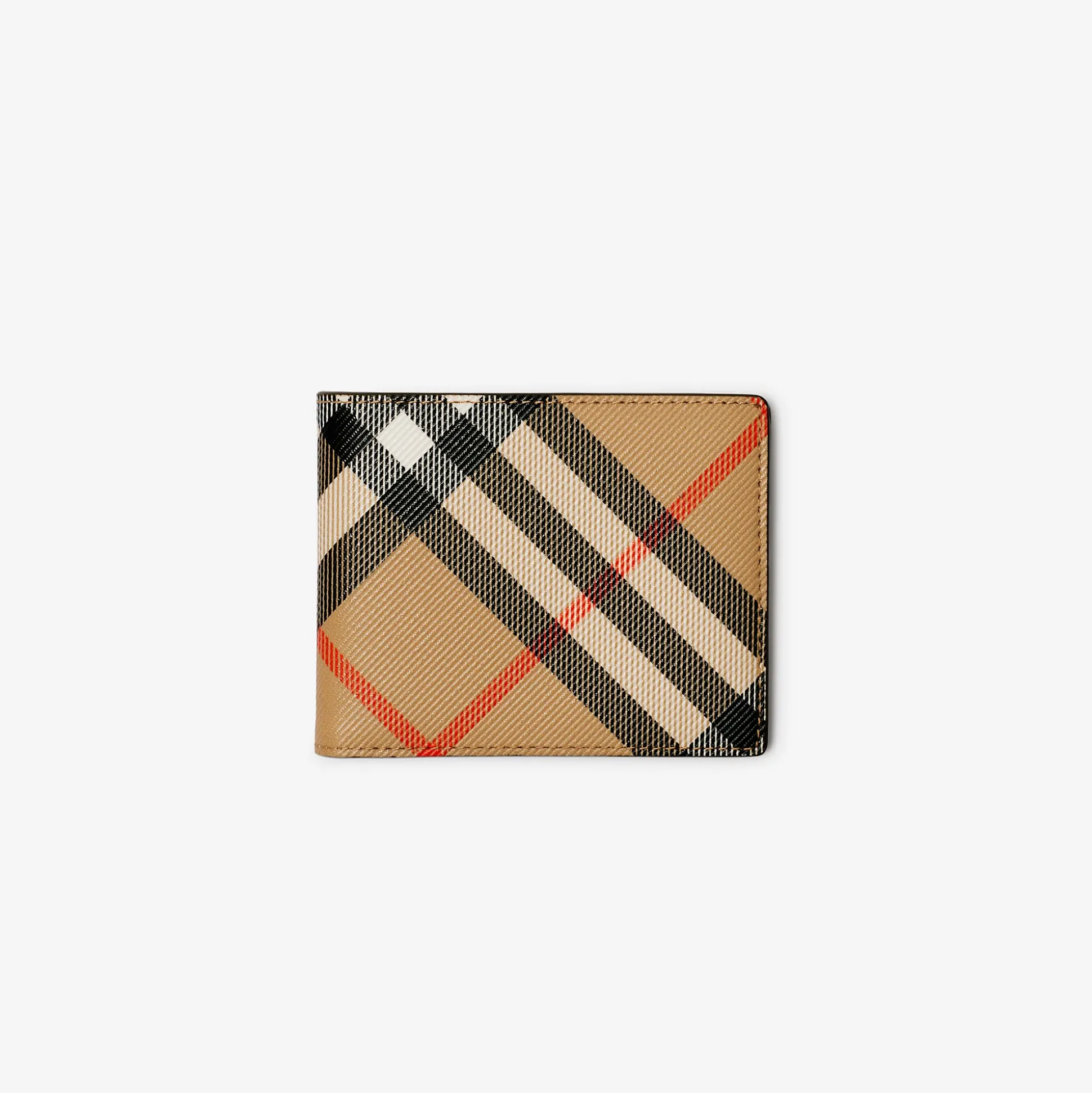 Flash Sale Burberry Check Slim Bifold Wallet Sand