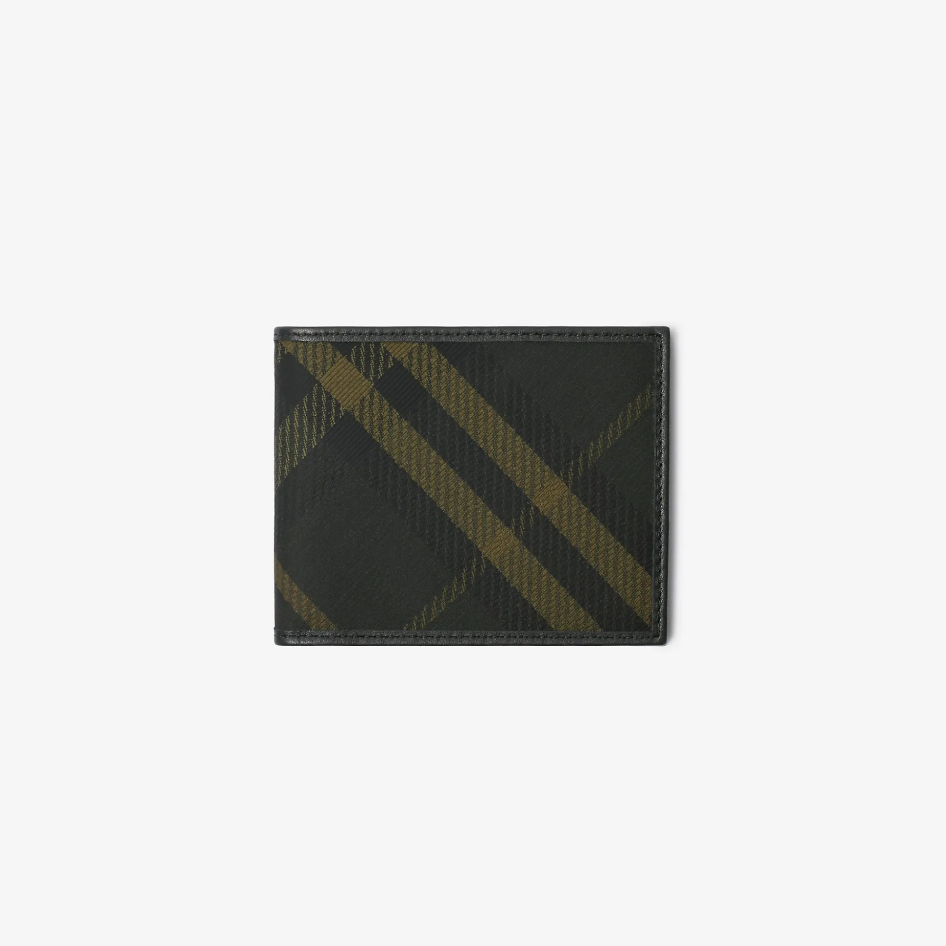 Shop Burberry Check Slim Bifold Wallet Shadow