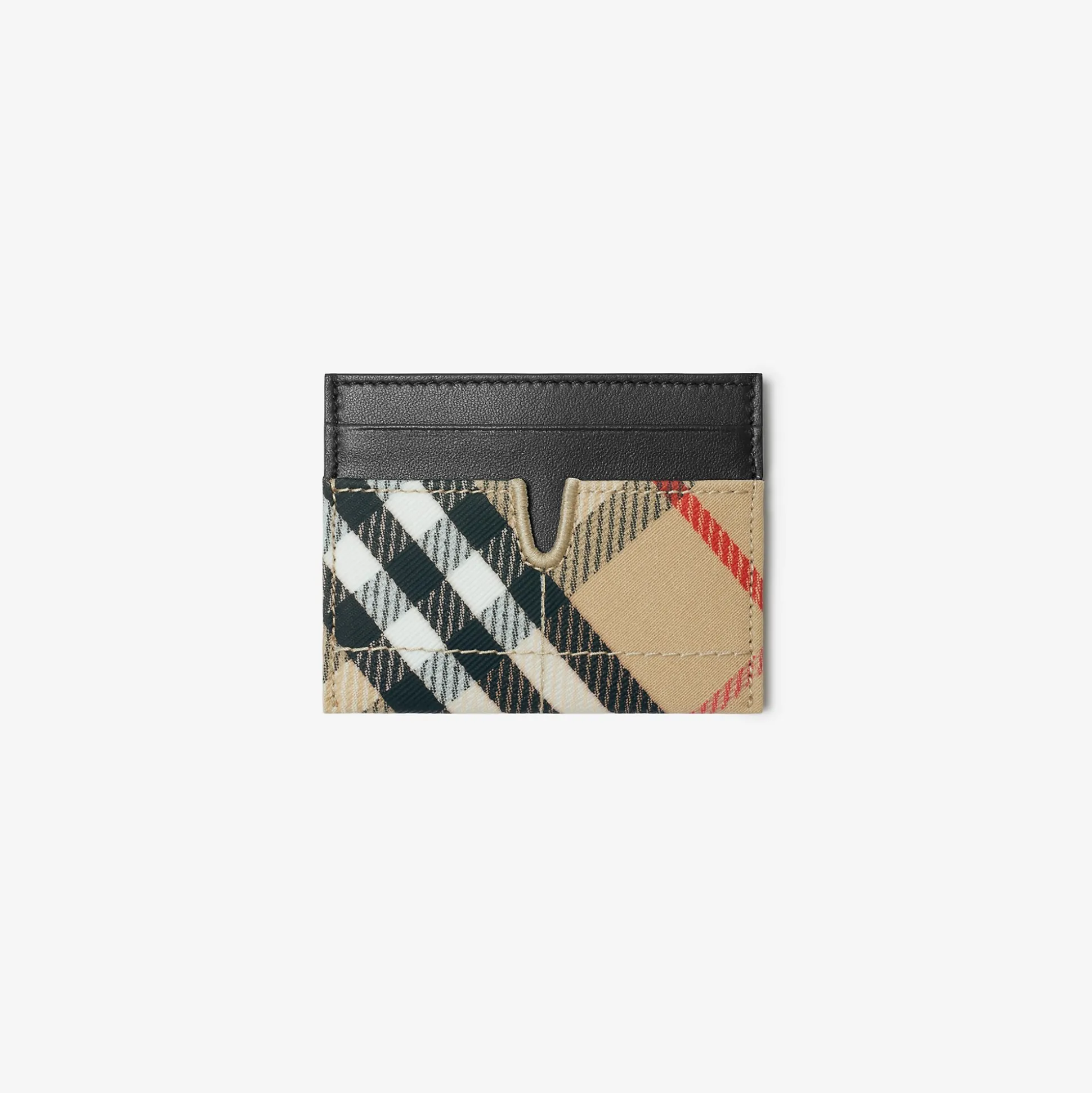 Shop Burberry Check Snip Card Case Sand