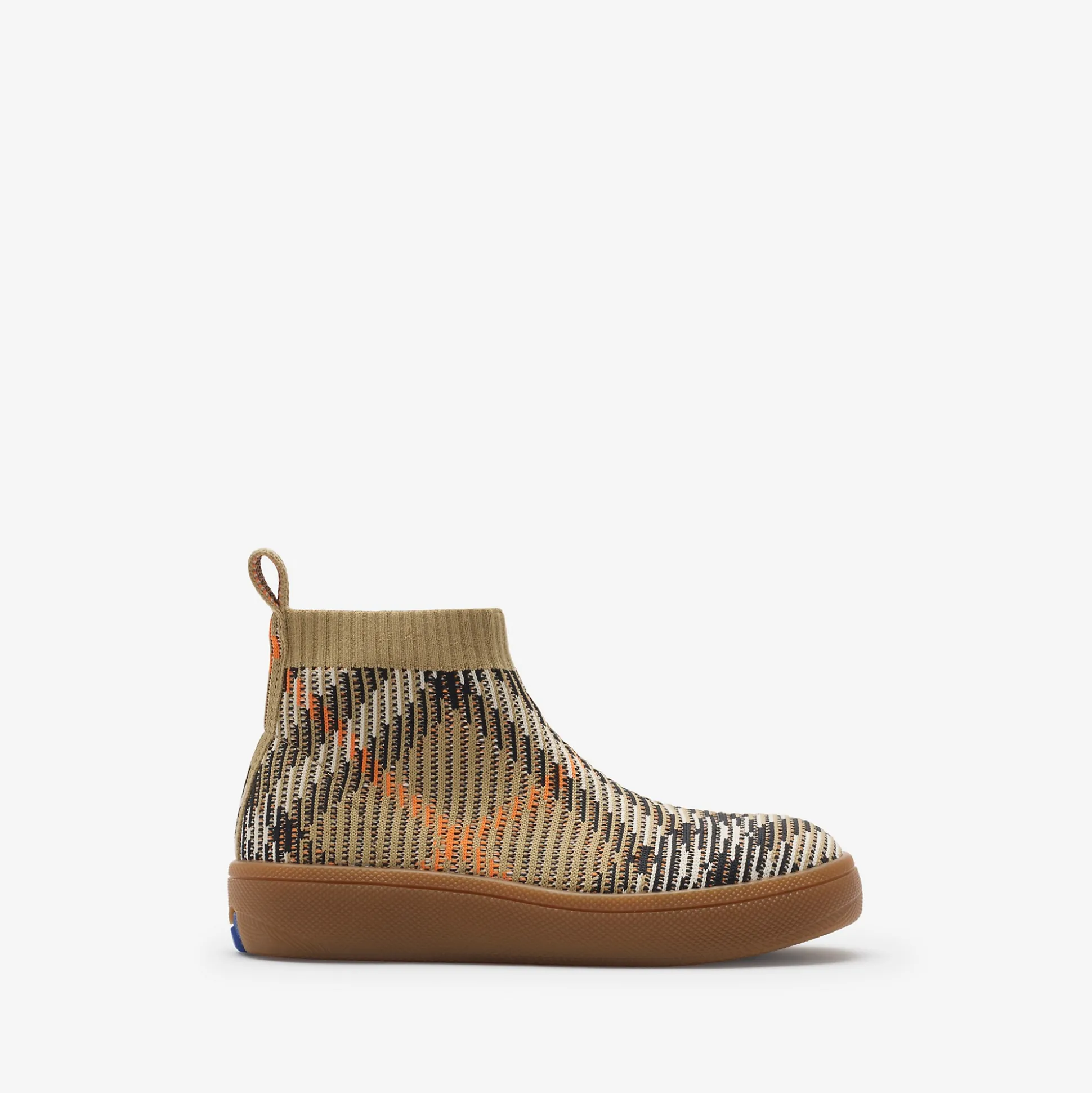 Shop Burberry Check Sock Sneakers Sand