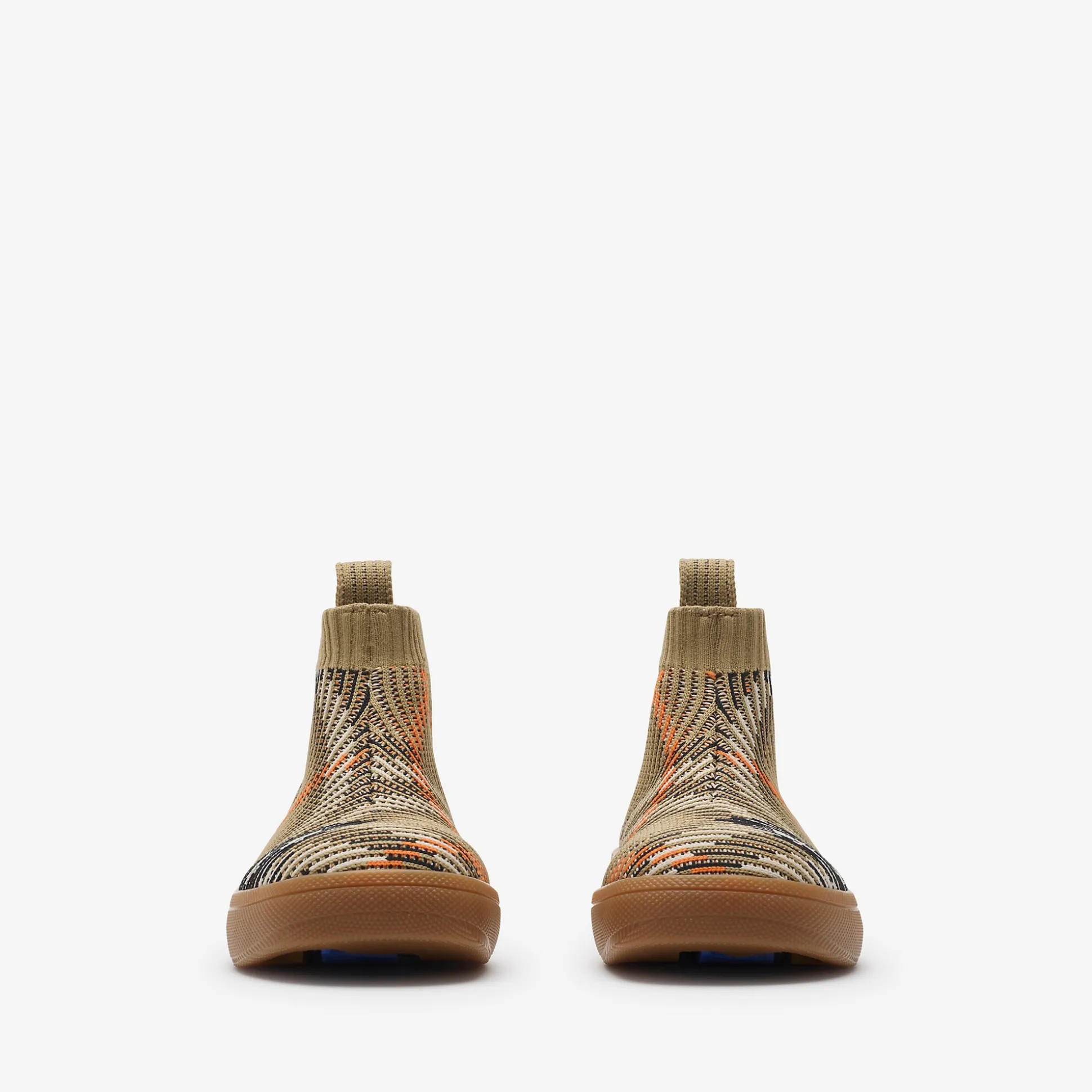 Shop Burberry Check Sock Sneakers Sand