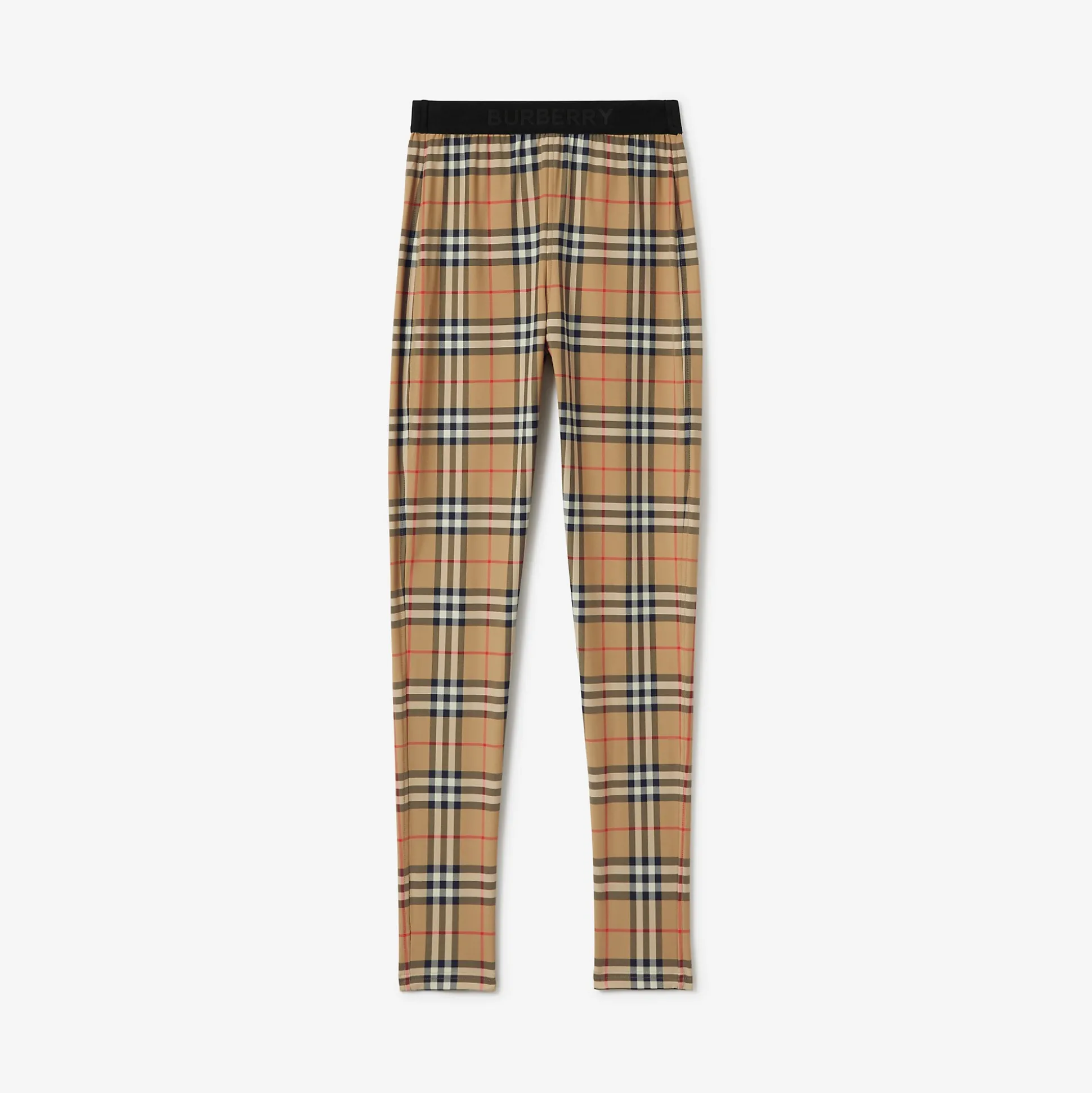 New Burberry Check Stretch Jersey Leggings Archivebeige