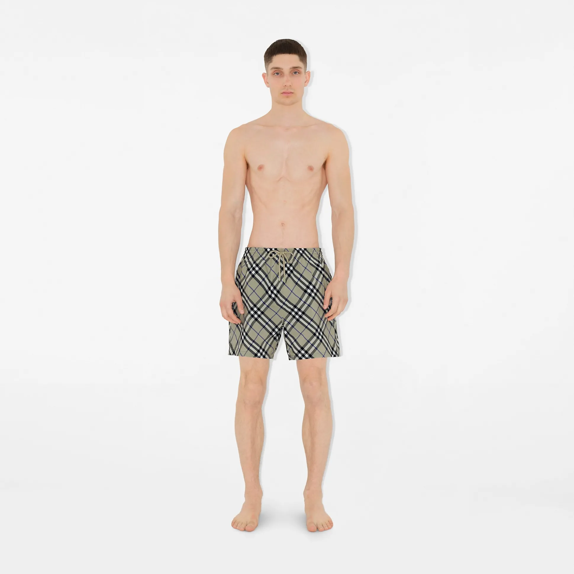 Best Sale Burberry Check Swim Shorts Lichen