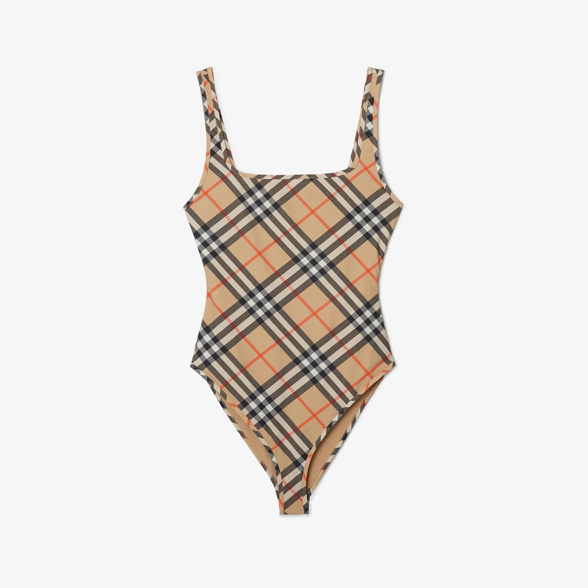 Shop Burberry Check Swimsuit Sand